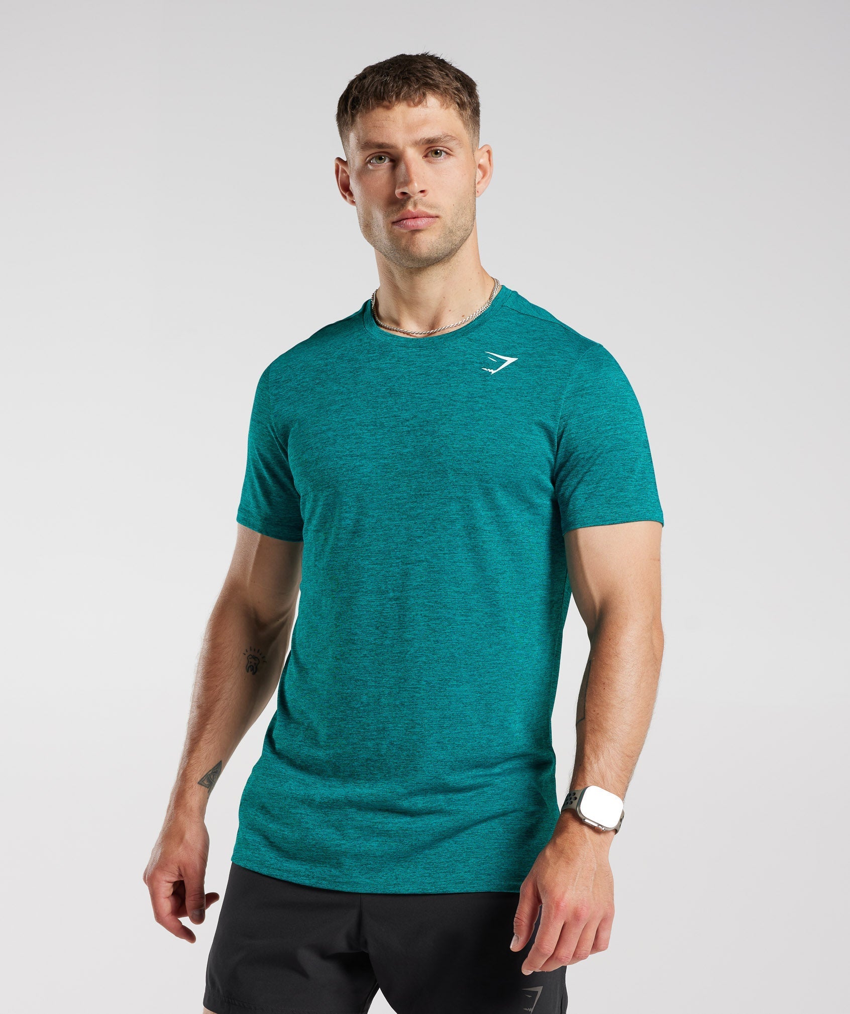 Gymshark Arrival Marl T-Shirt - Black/Silhouette Grey Marl | Gymshark