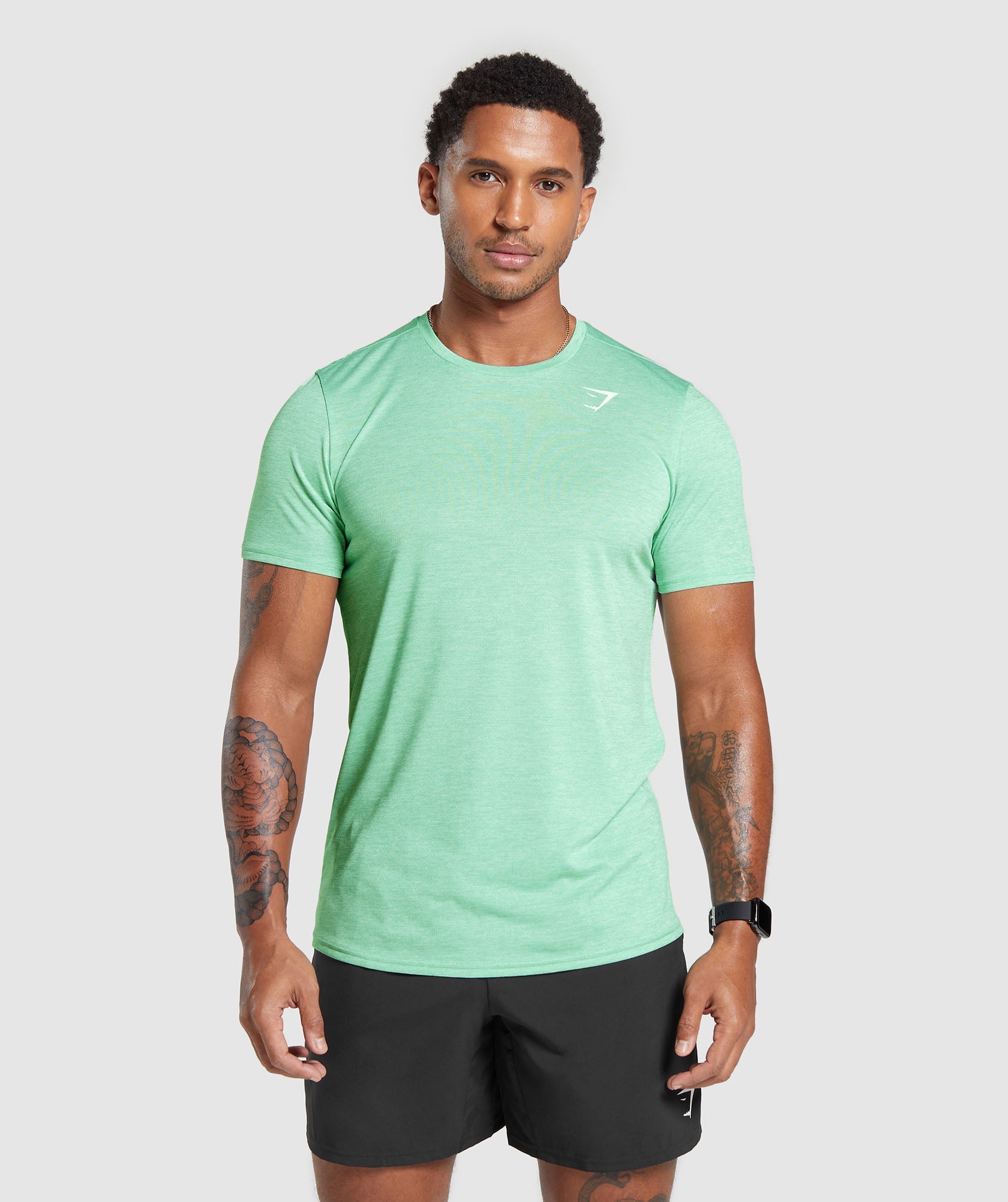 Arrival Marl T-Shirt in Lido Green/White Marl