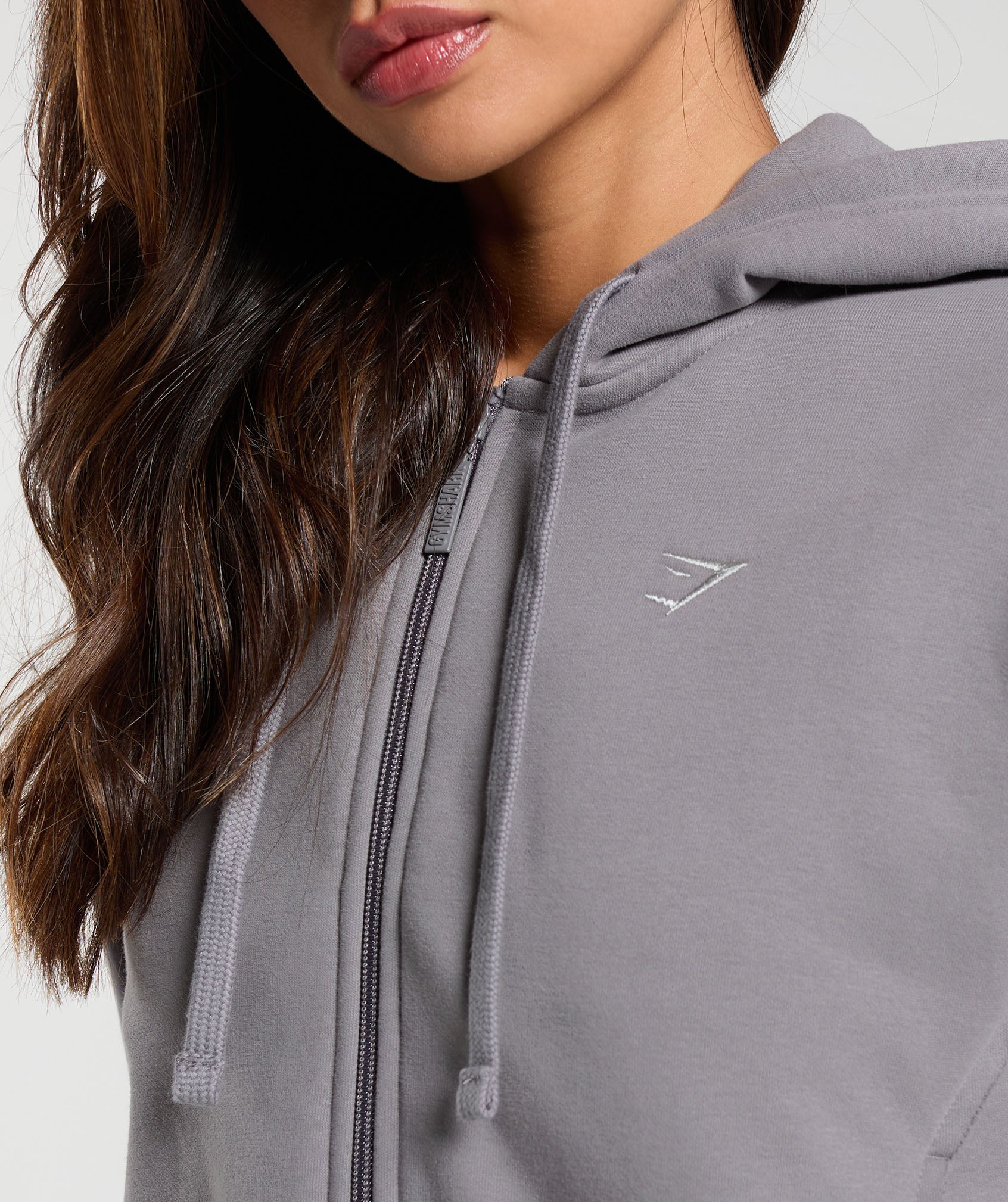 Fleece Zip Hoodie in Medium Grey - view 6