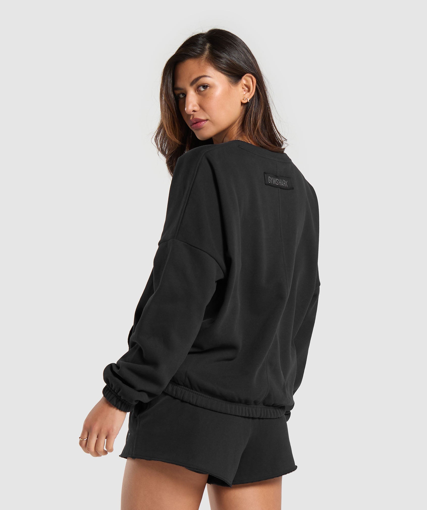 Fleece Oversized Sweatshirt in Black - view 2