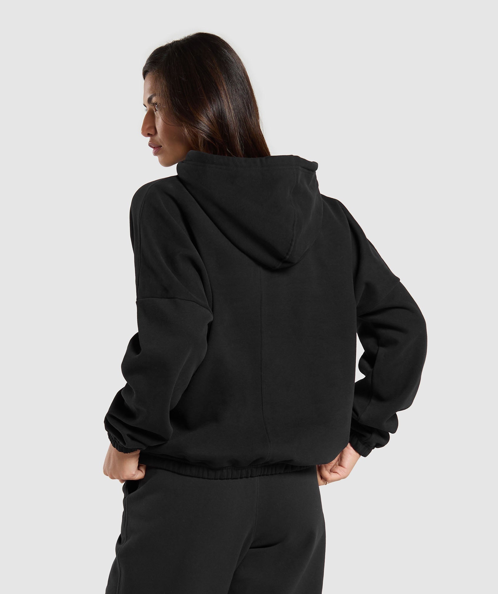 Fleece Oversized Hoodie in Black - view 2