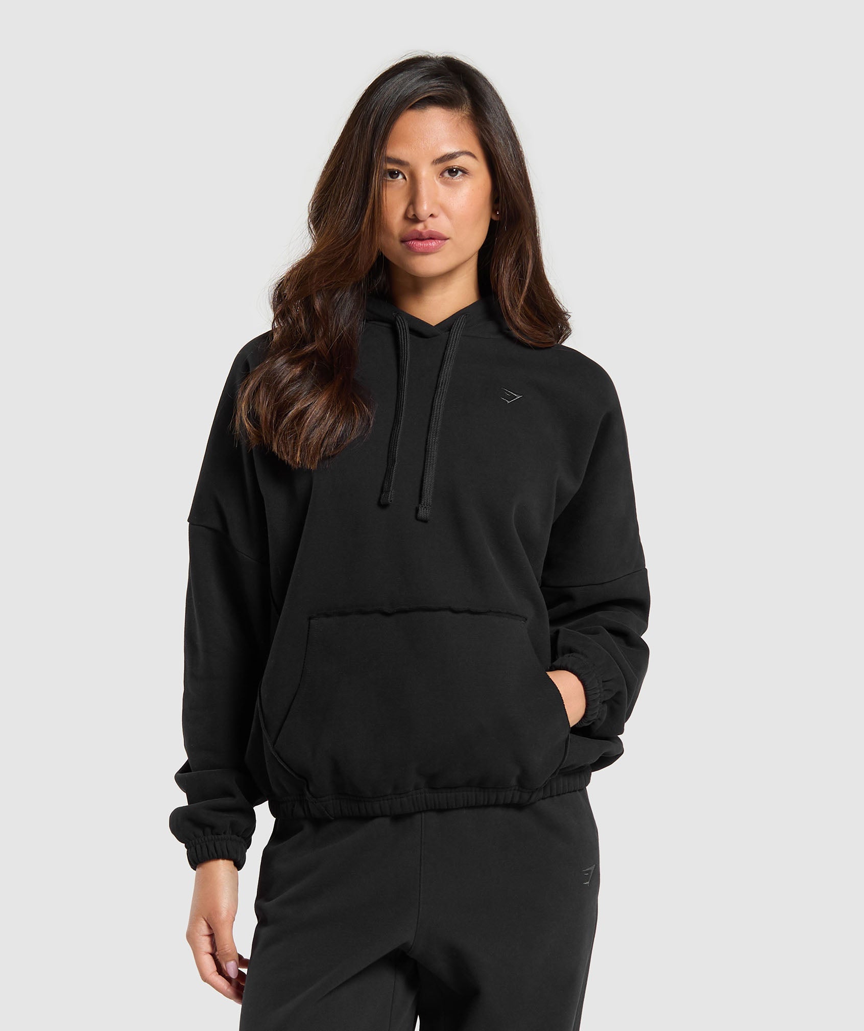 Fleece Oversized Hoodie en Black