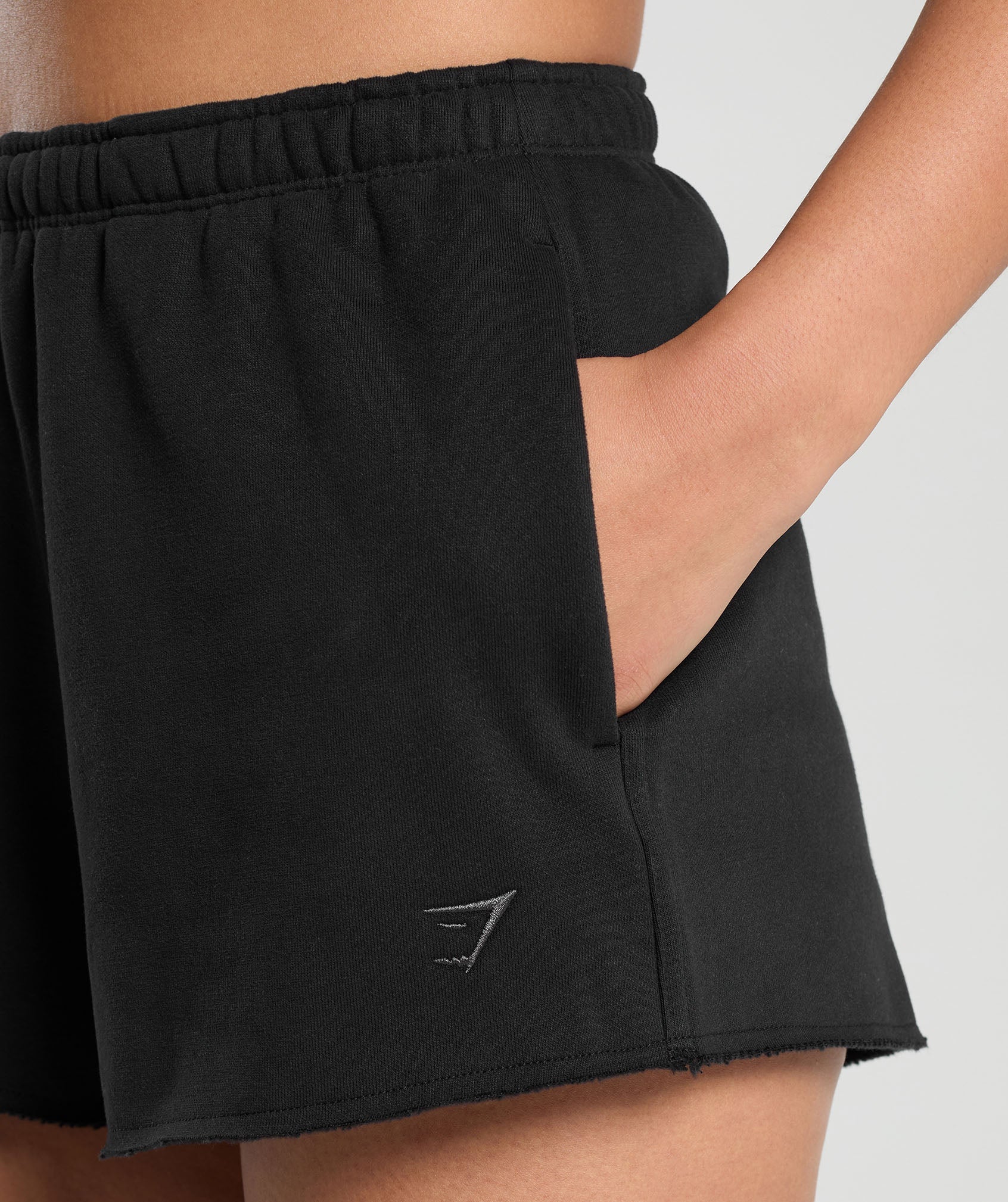 Fleece Shorts in Black - view 6