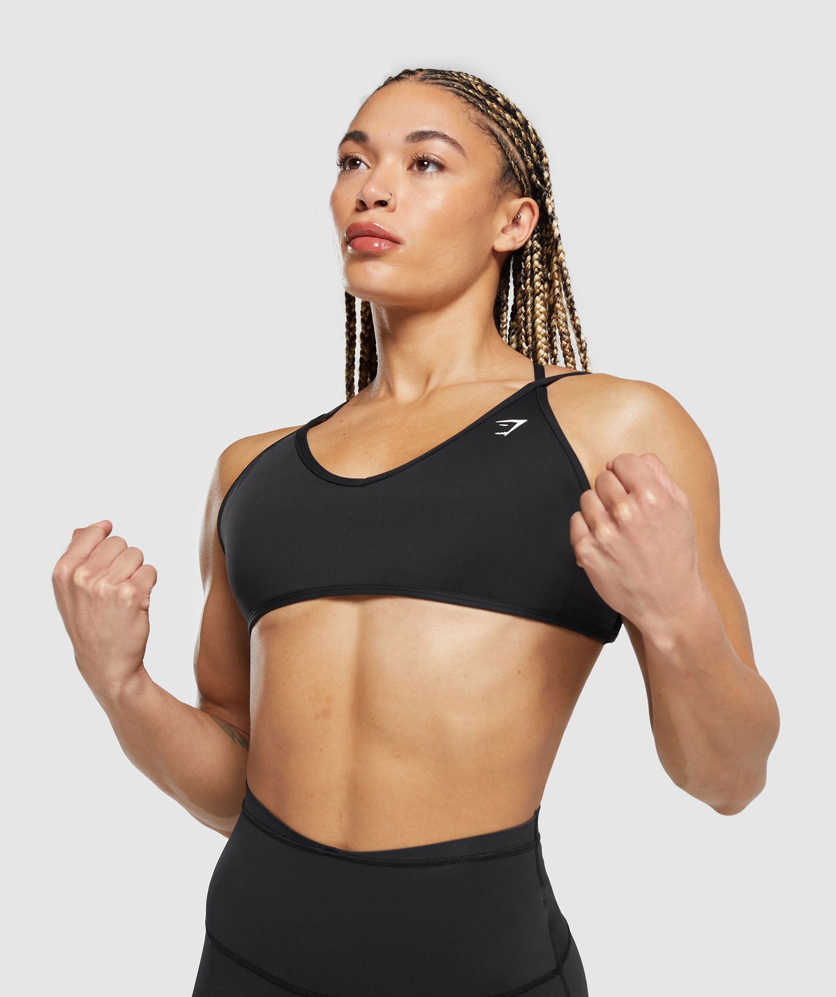 New Gymshark Women's Black Open Back Training Sports Bra Size