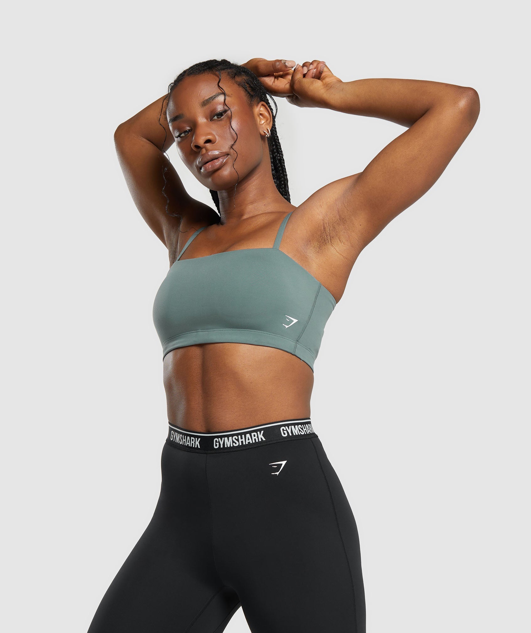 Bandeau Sports Bra in Cargo Teal - view 4