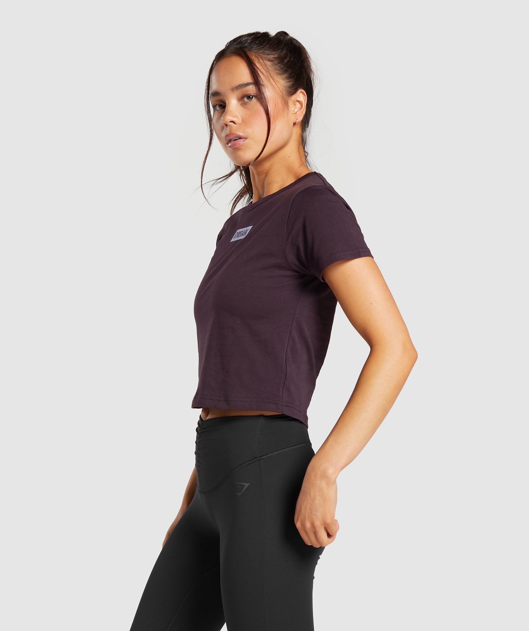 Block Crop Top in Plum Brown - view 3