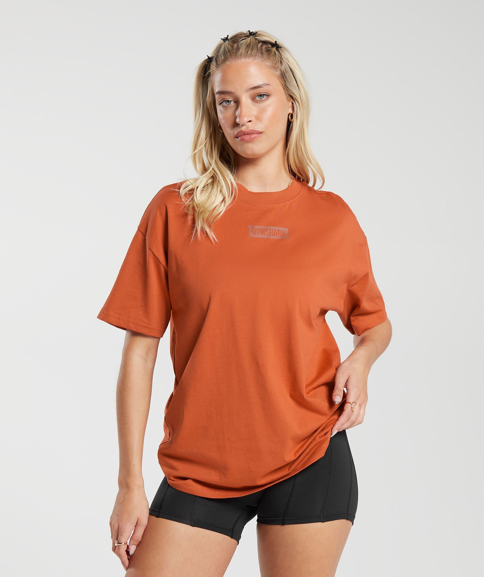 Block Oversized T-Shirt in Rust Orange - view 1