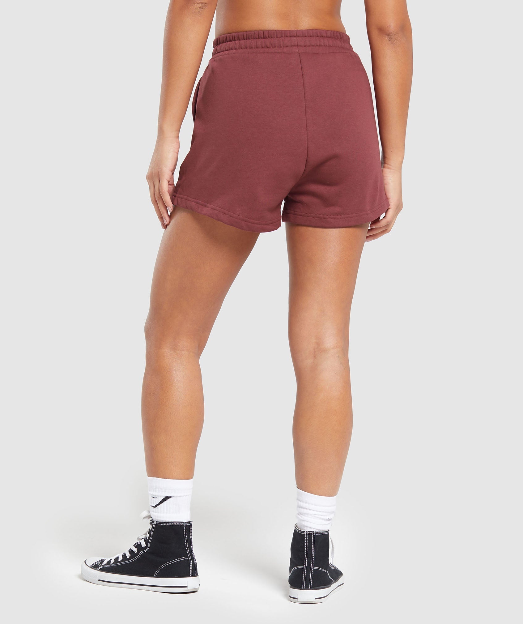 Built Graphic Shorts in Washed Burgundy - view 3