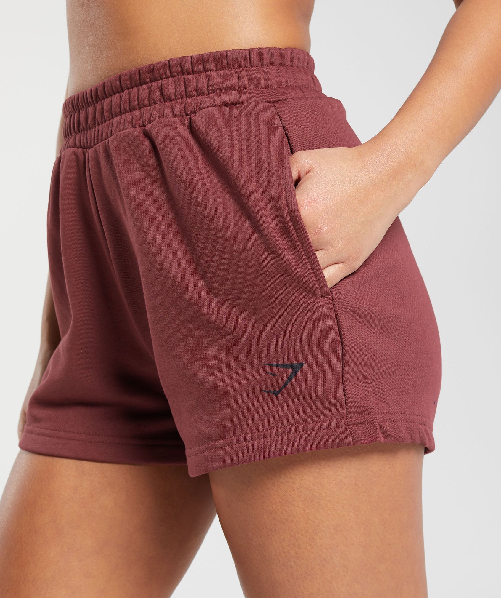 Built Graphic Shorts in Washed Burgundy - view 6