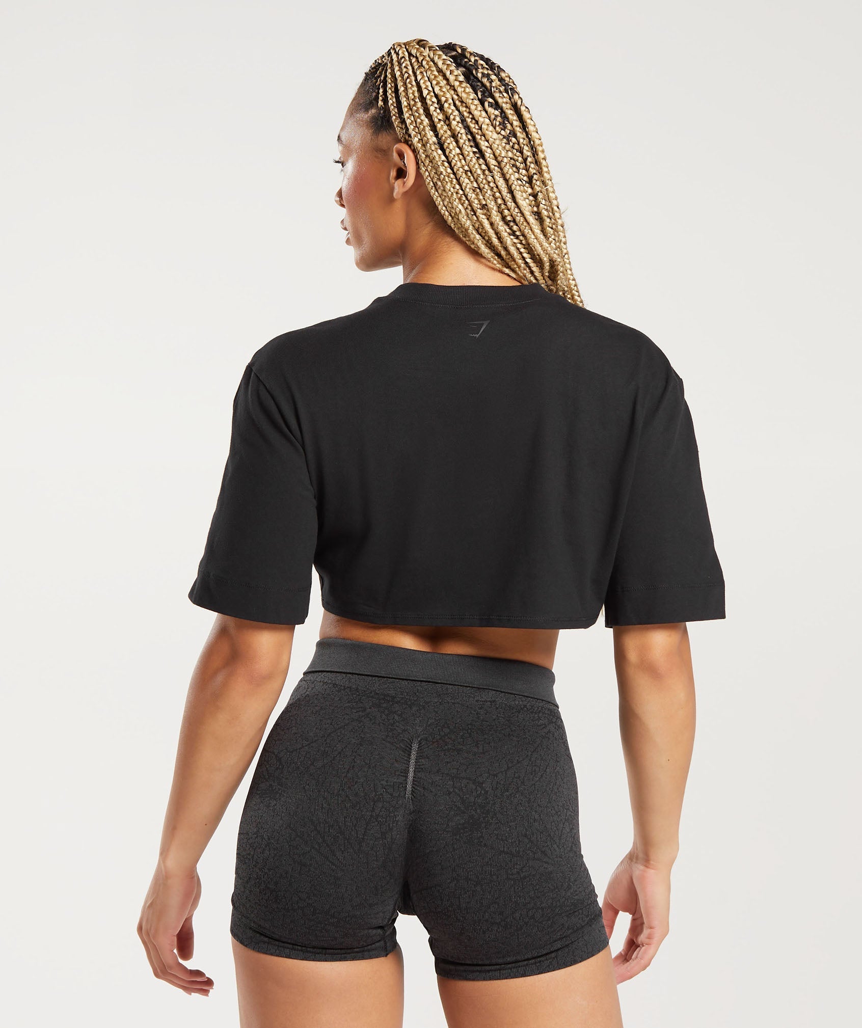 Gymshark Adapt Camo Seamless Ribbed Crop Top - Winter Olive/Soul Brown