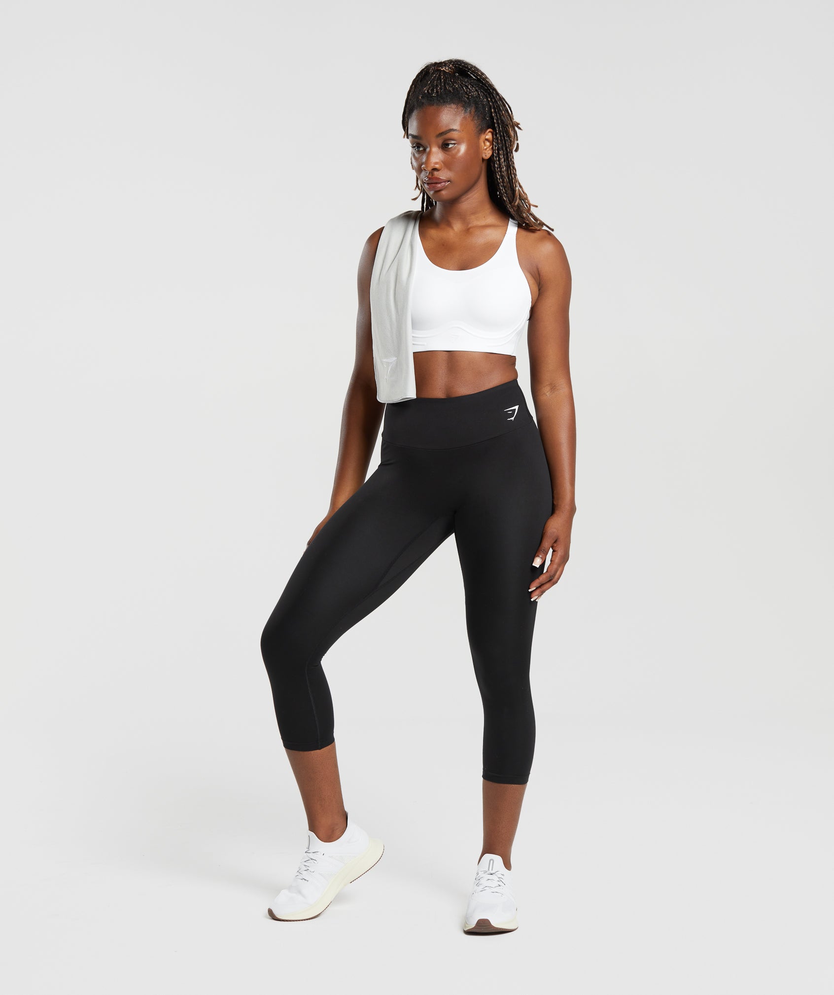 The perfect workout outfit consists of the Dynamic leggings and Cross Back  Sports Bra from the new Gymshark by Nik…