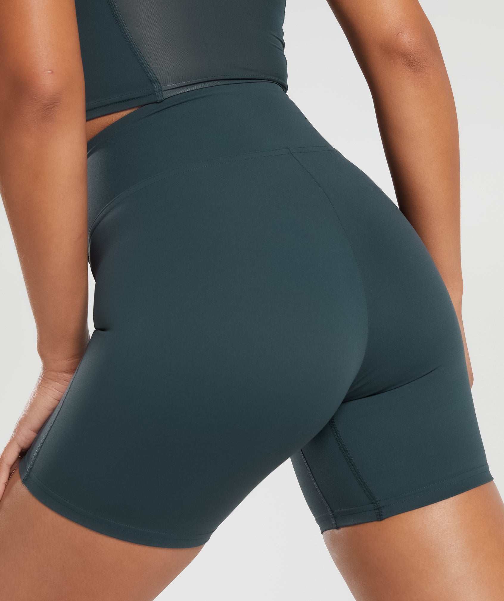 Crossover Shorts in Darkest Teal - view 6