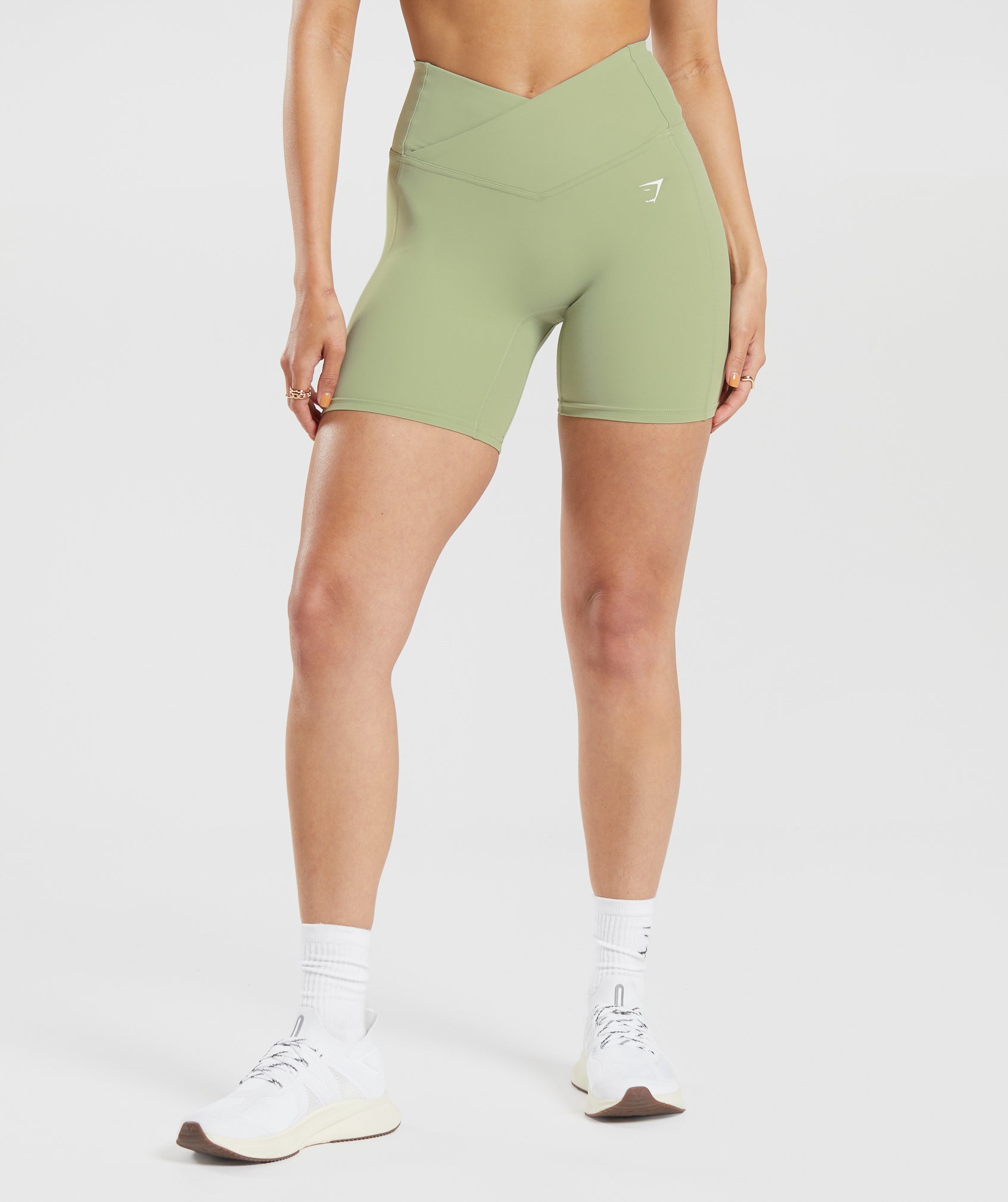 Crossover Shorts in Light Sage Green is out of stock