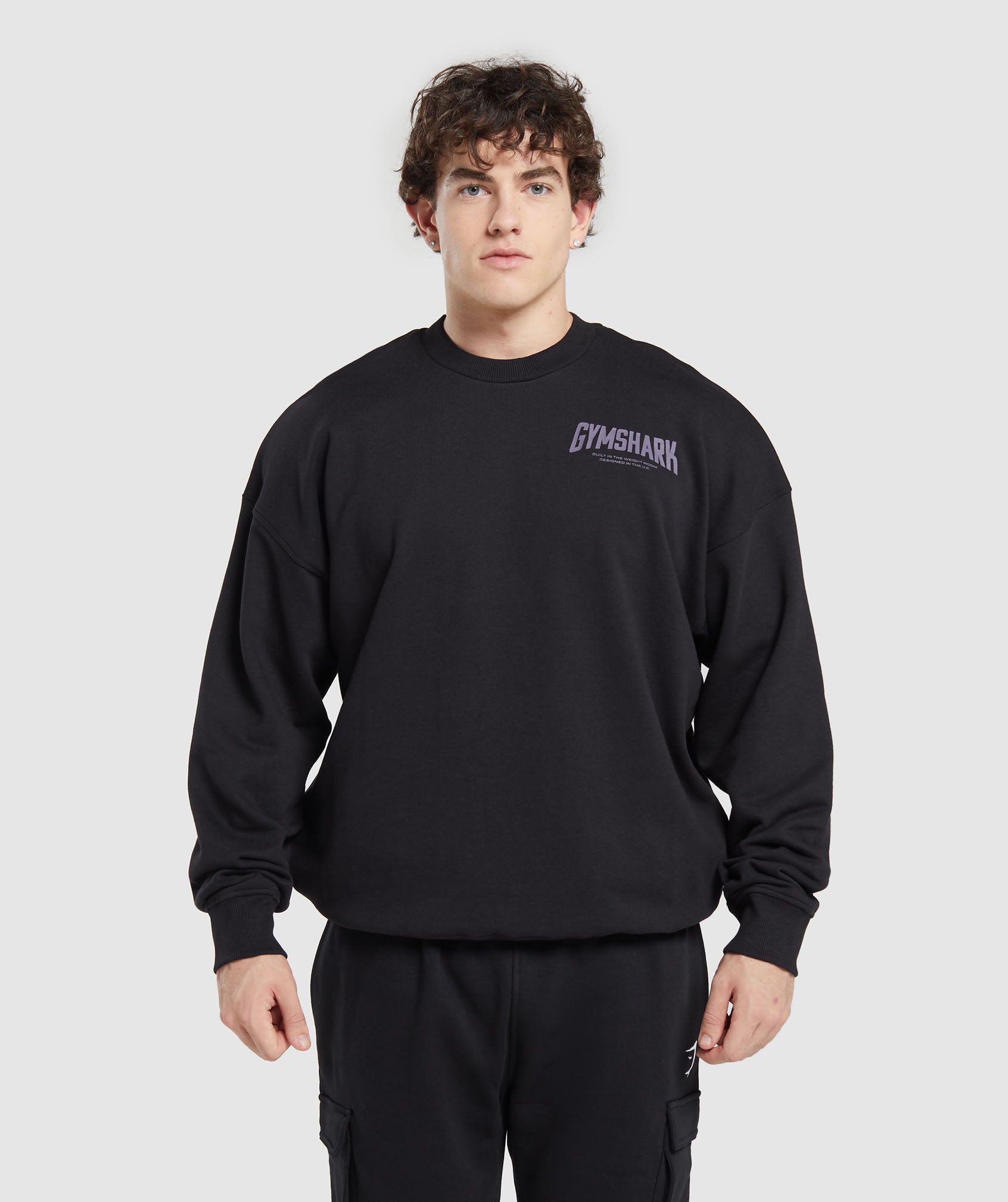 Gymshark Cartoon Lifting Crew - Black | Gymshark