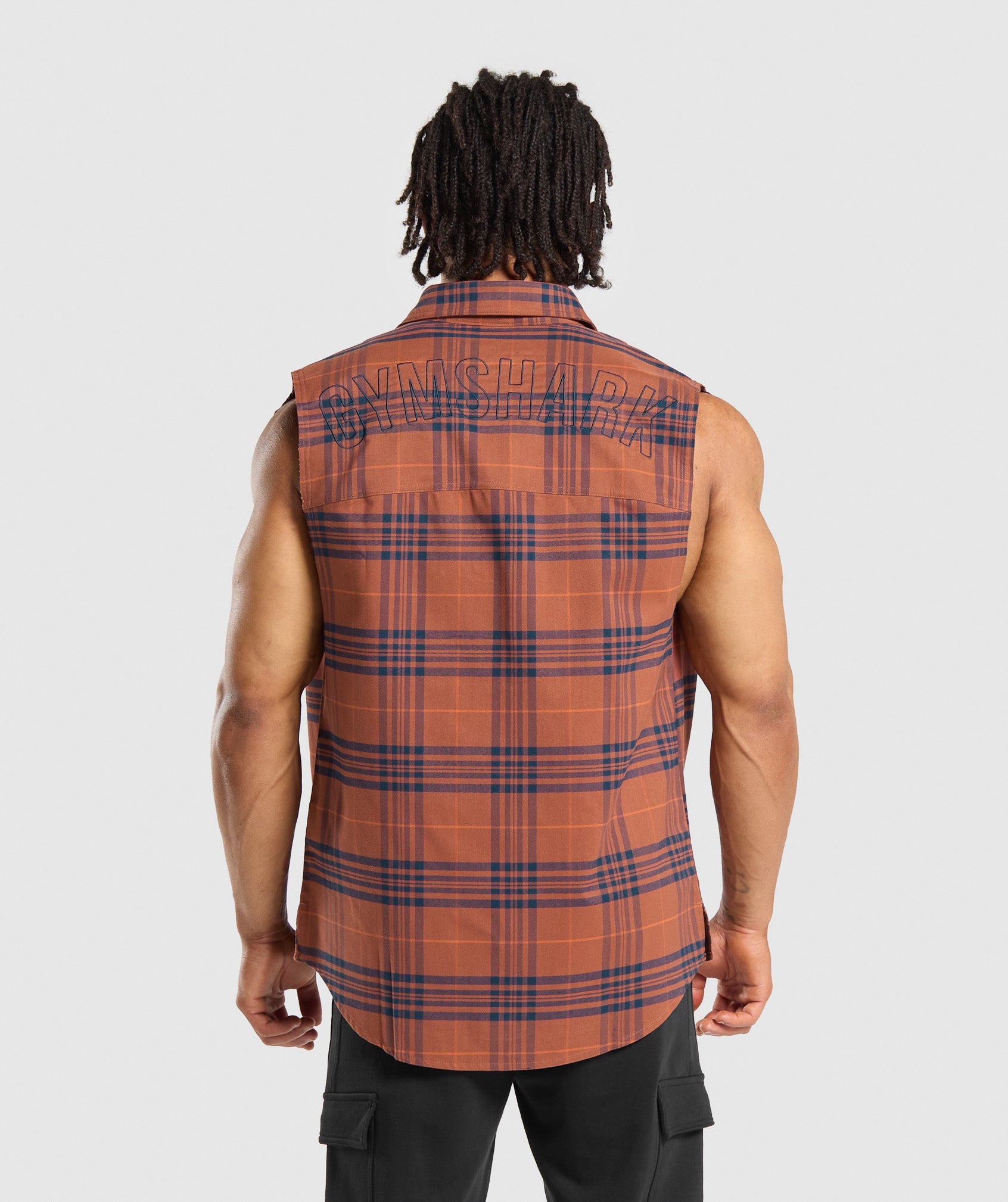 Check Sleeveless Shirt in Canyon Brown - view 2