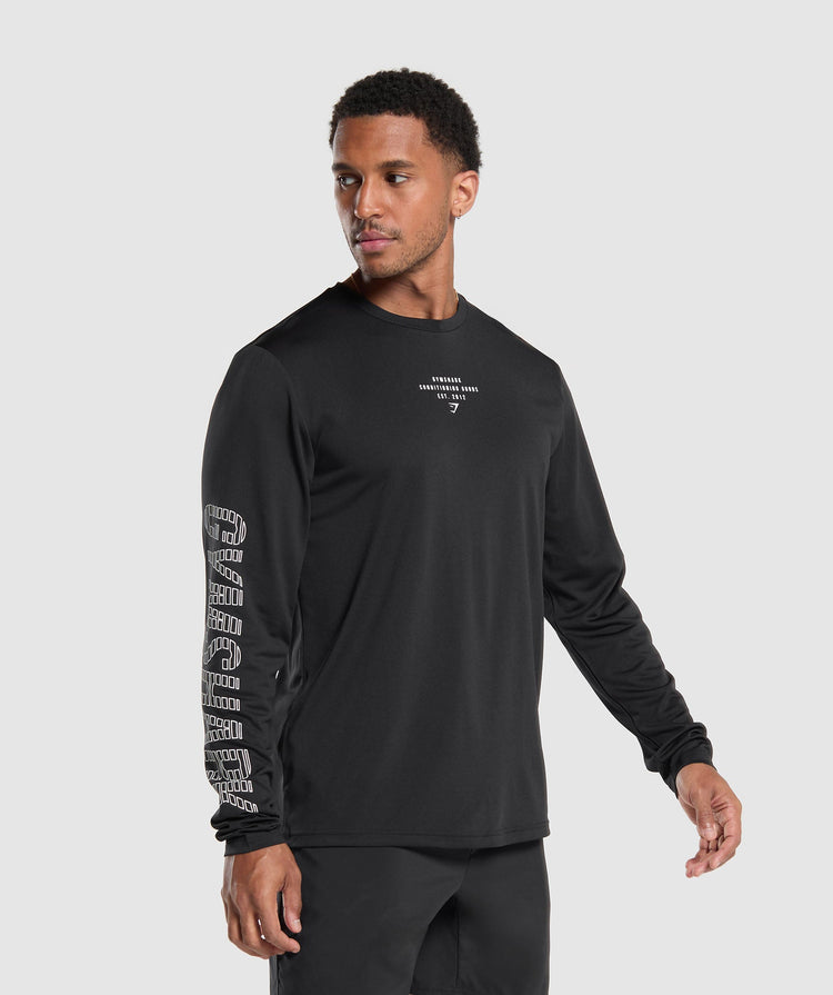 Gymshark Conditioning Goods Long Sleeve T-Shirt - Black | Gymshark