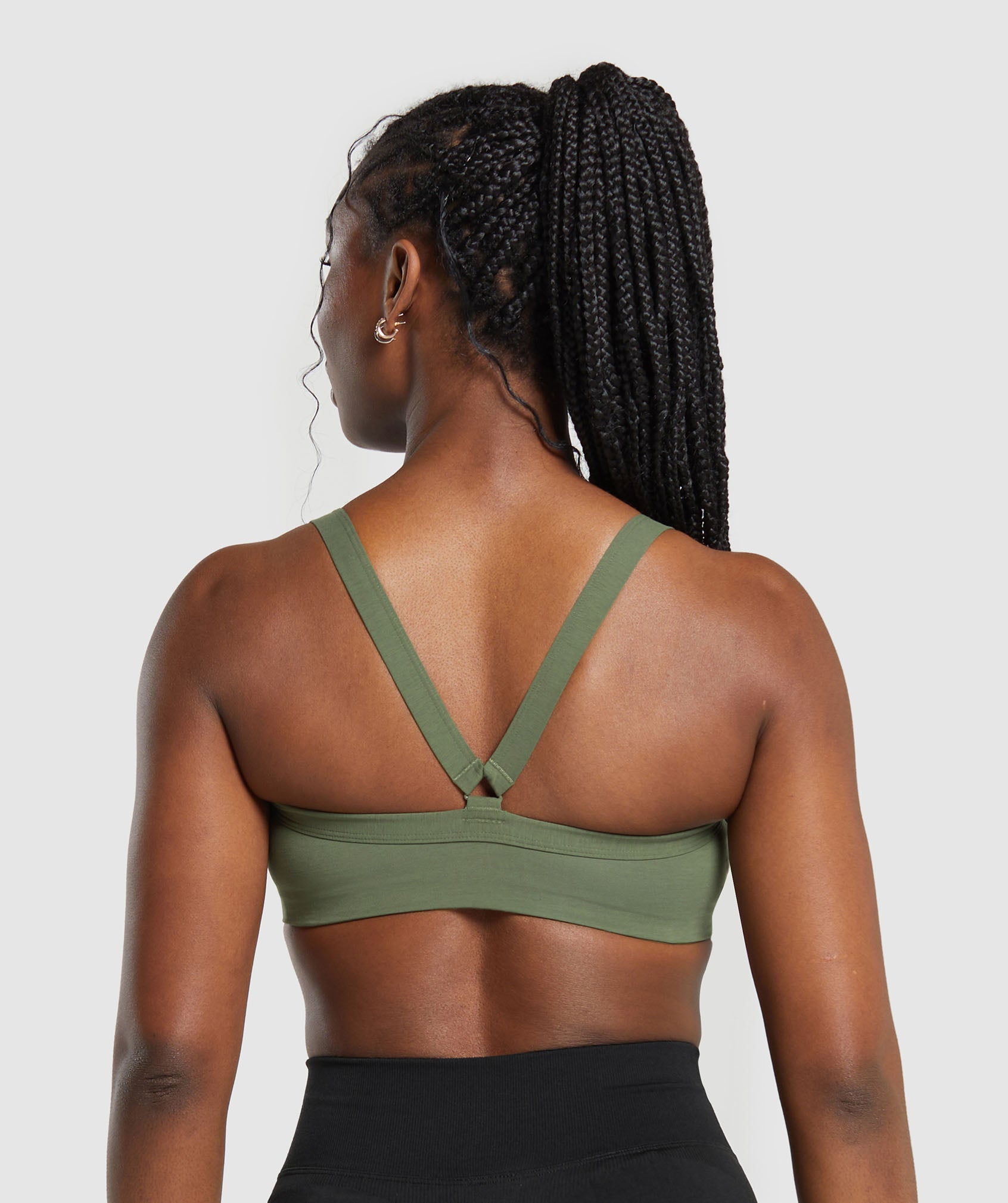 Cotton Lifting Sports Bra in Core Olive - view 2
