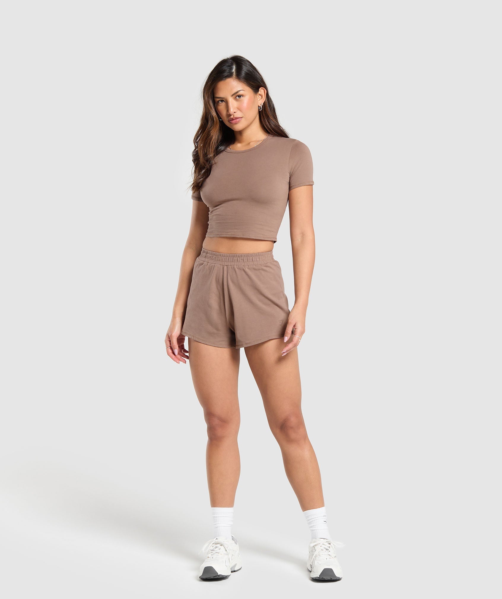 Cotton Shorts in Mocha Mauve - view 4