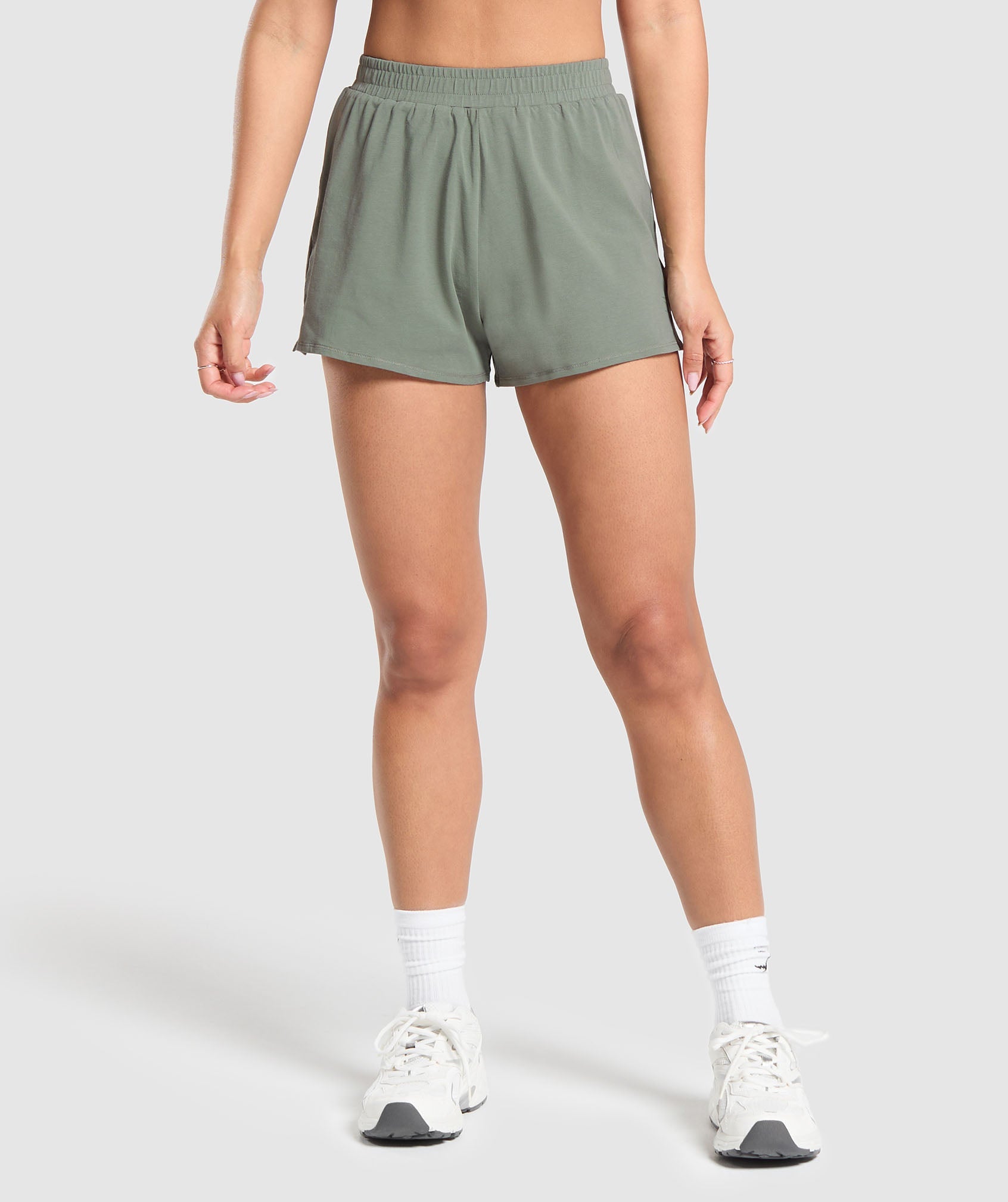 Cotton Shorts in Unit Green - view 1