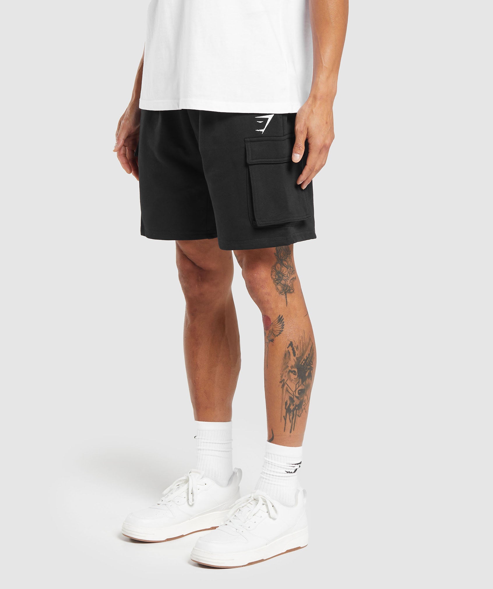 Crest Cargo Shorts in Black - view 3