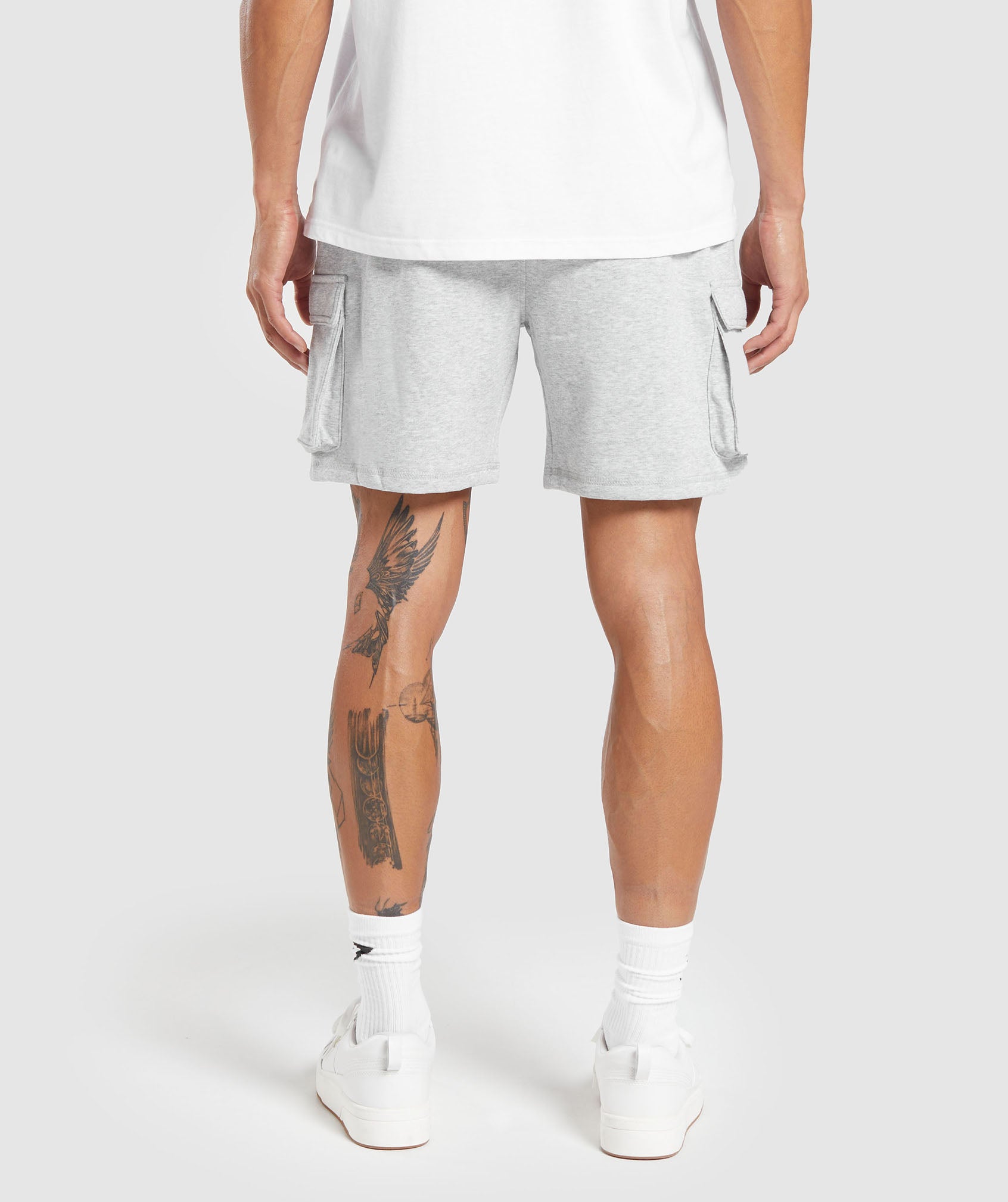Crest Cargo Shorts in Light Grey Marl - view 2