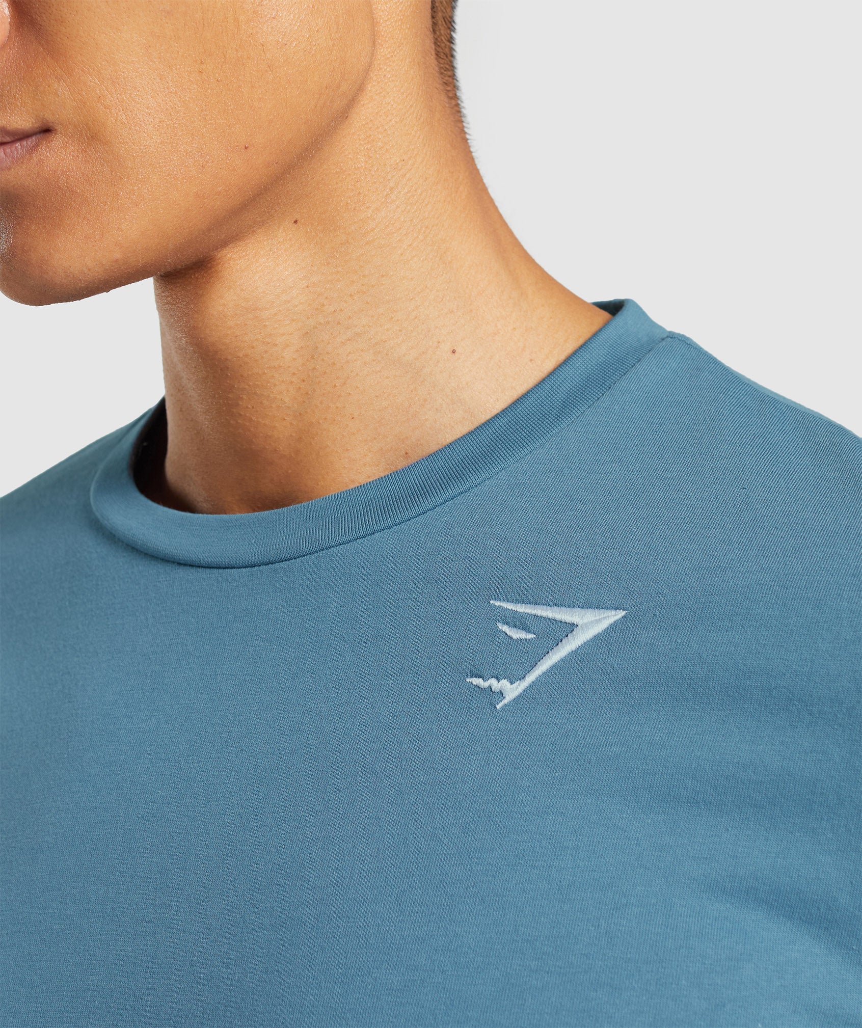 Gymshark Crest Long Sleeve T-Shirt - Faded Blue