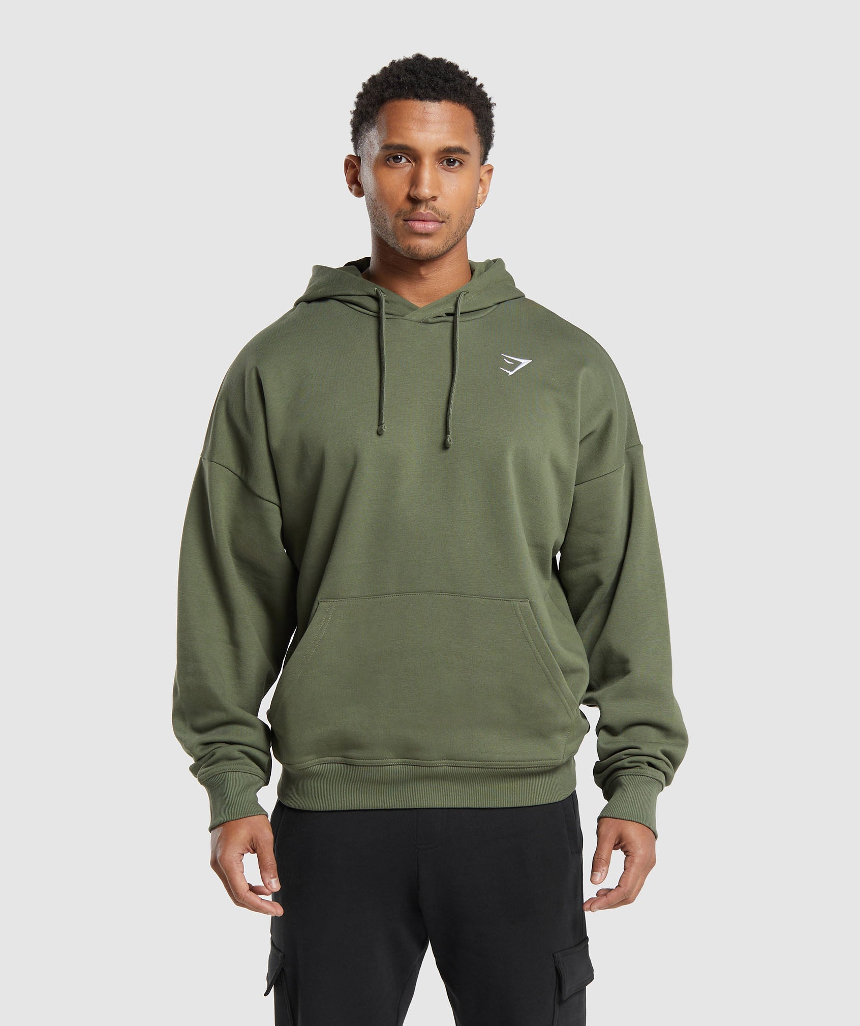 Crest Oversized Hoodie in Core Olive