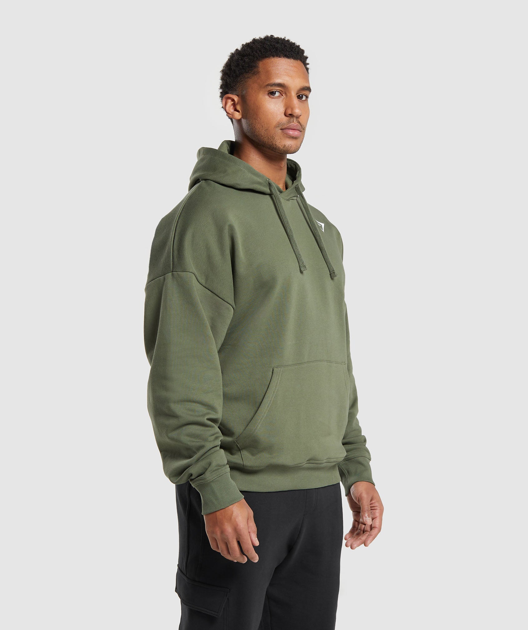 Crest Oversized Hoodie in Core Olive - view 3