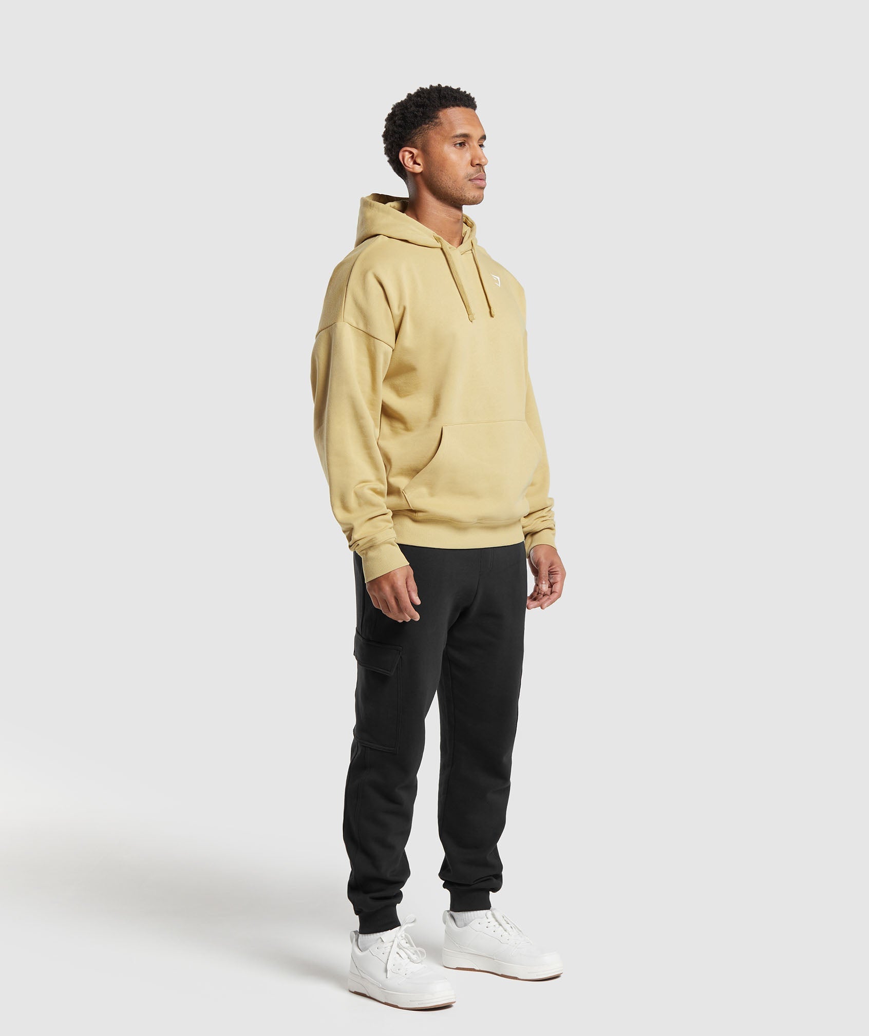 Crest Oversized Hoodie in Khaki Yellow - view 4