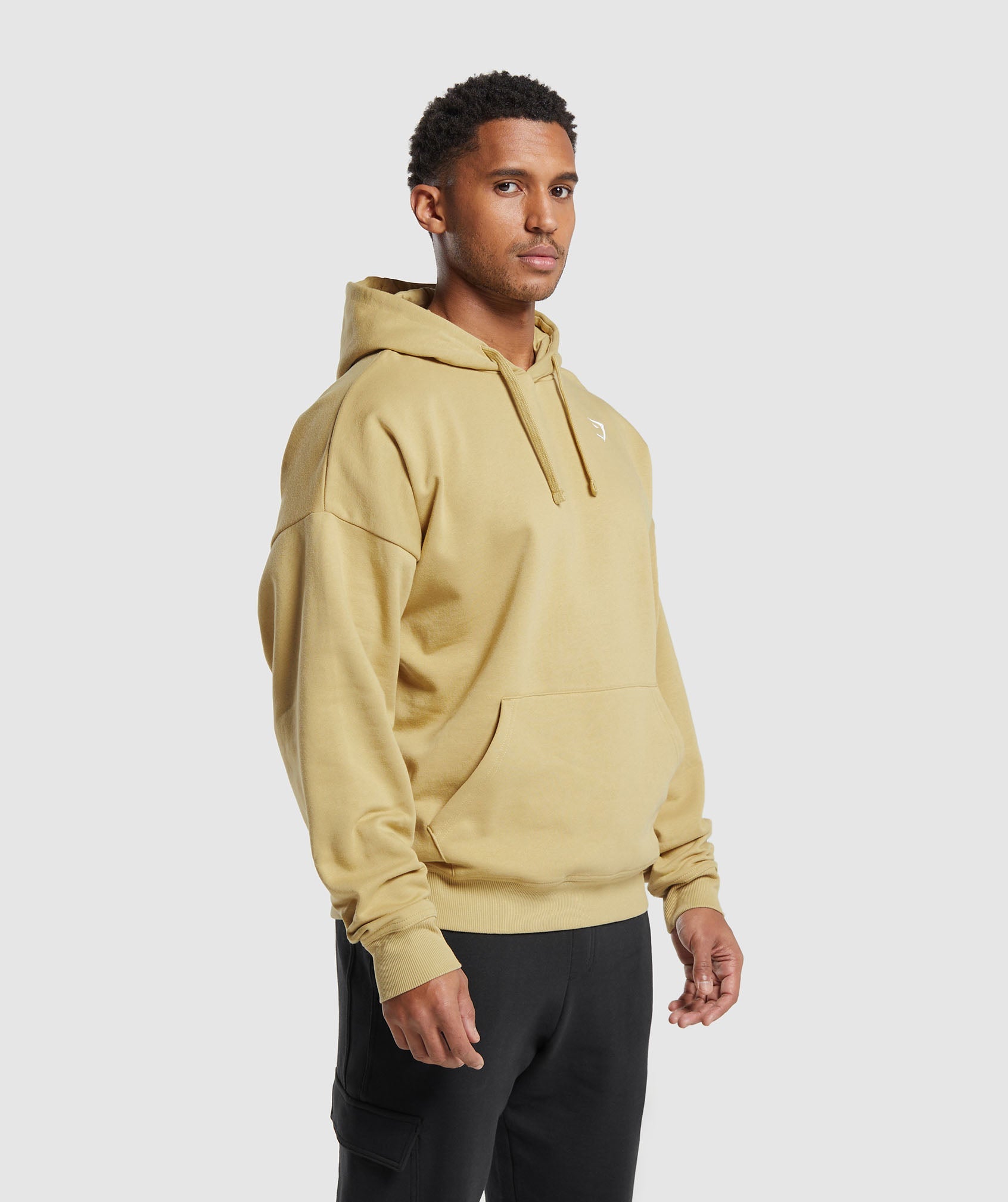 Crest Oversized Hoodie in Khaki Yellow - view 3