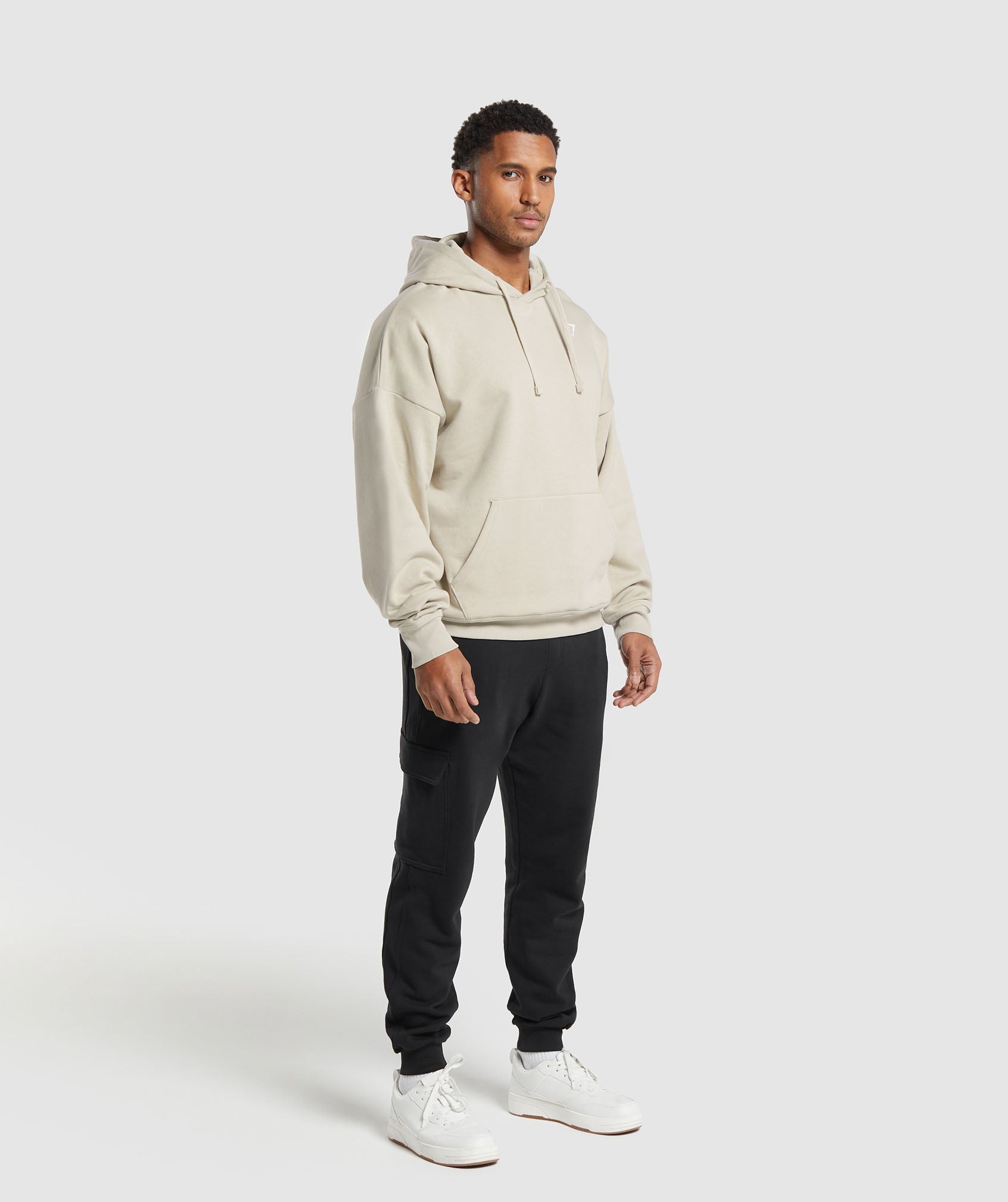 Crest Oversized Hoodie in Pebble Grey - view 4