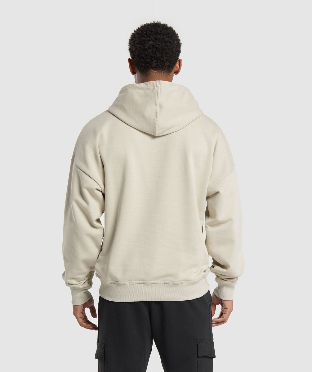 Gymshark Crest Oversized Hoodie - Pebble Grey