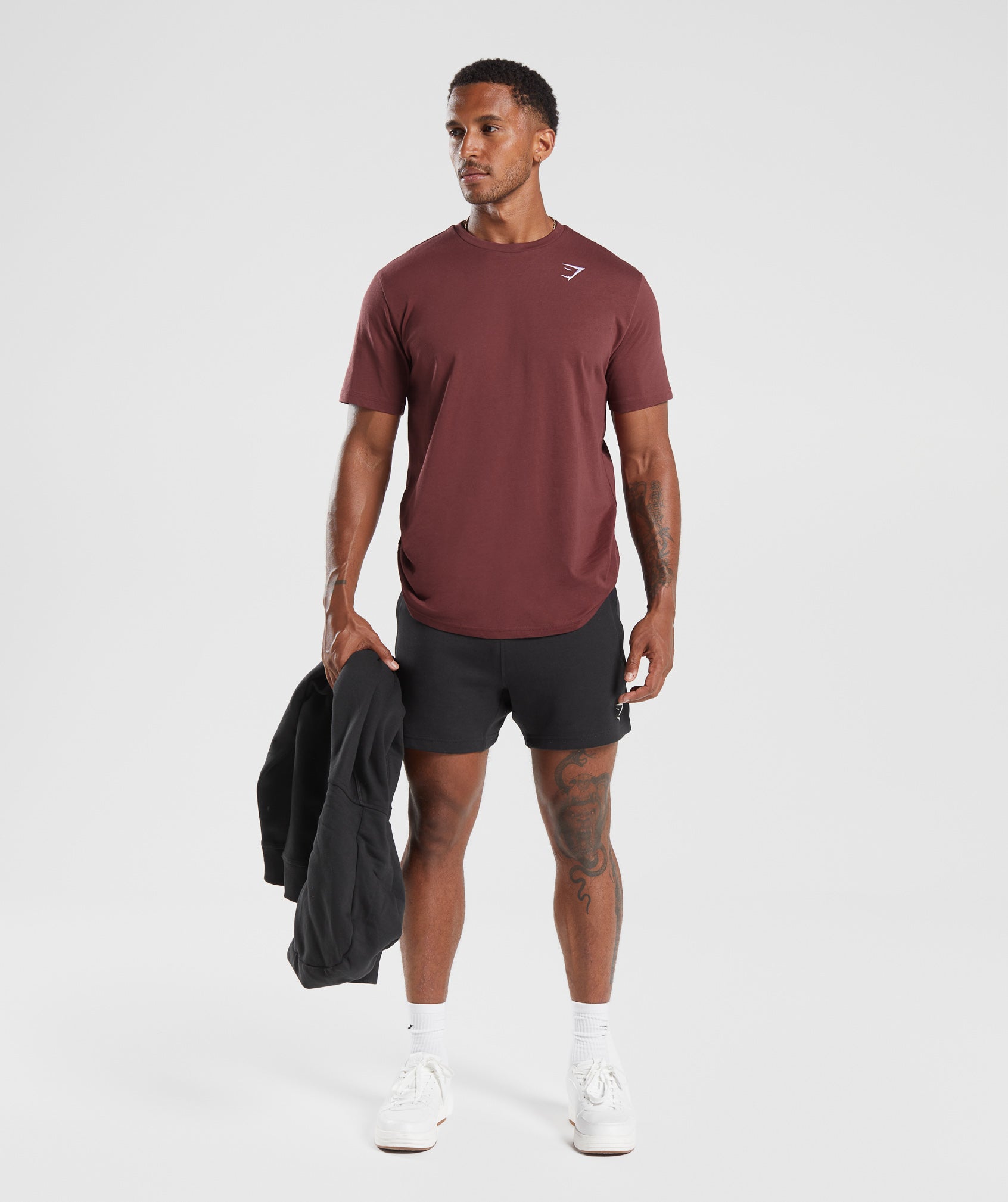 Crest T-Shirt in Washed Burgundy - view 4
