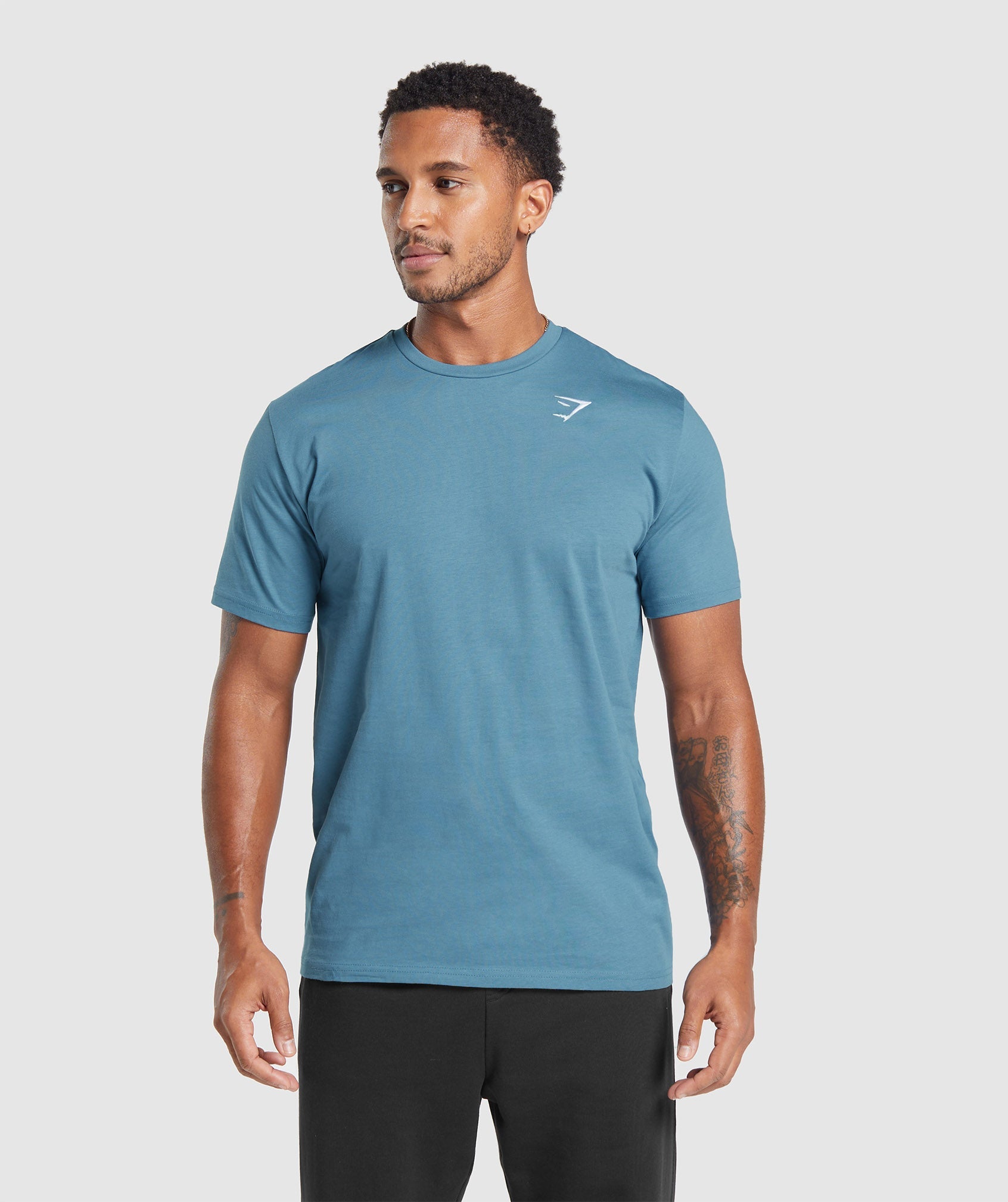 Gymshark Men's Lifting Club T-Shirt Oversize Fit Aqua Blue A2A5C