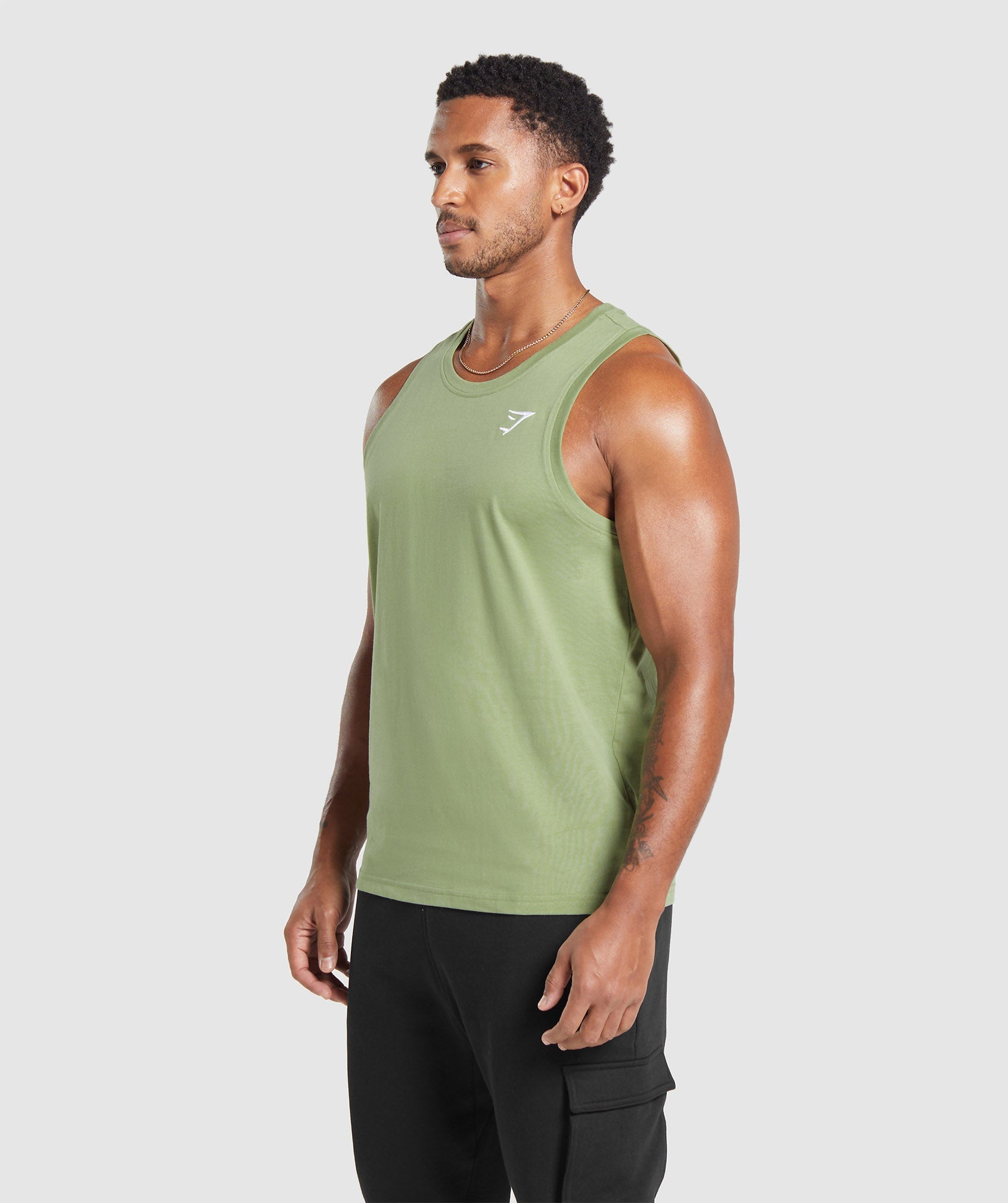 Crest Tank in Natural Sage Green - view 3