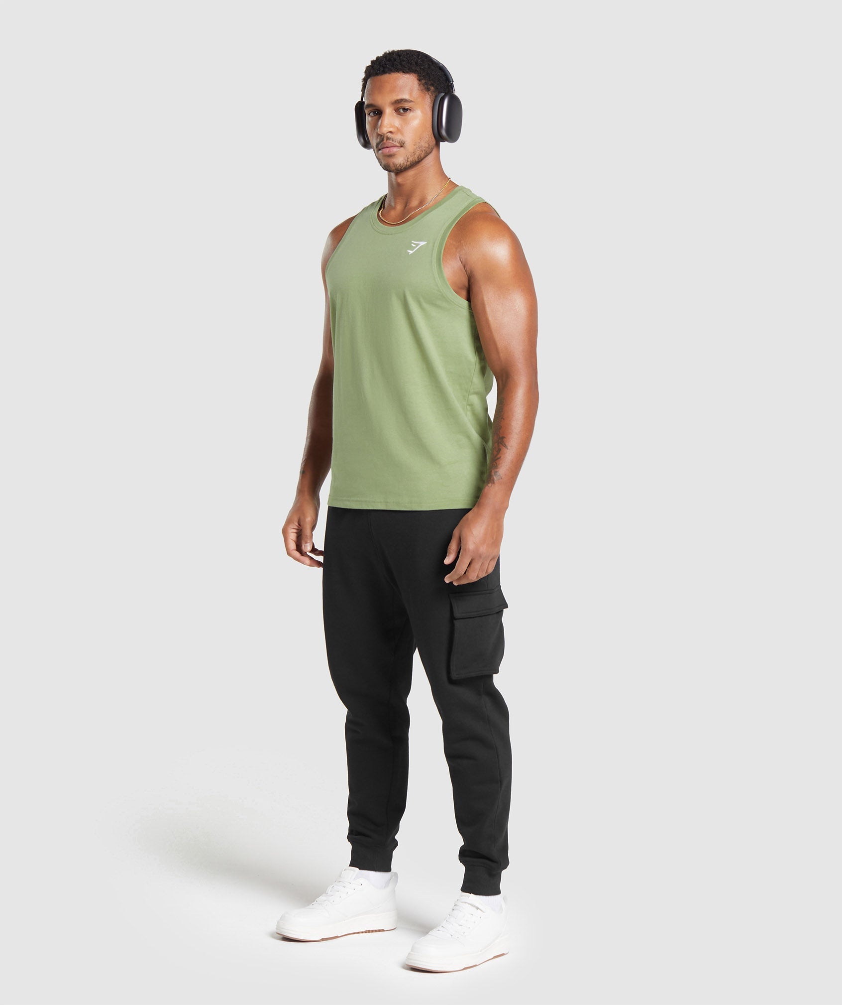Crest Tank in Natural Sage Green - view 4