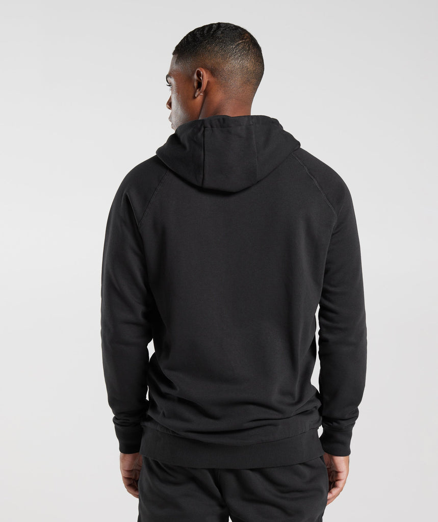 Gymshark Crest Zip Up Hoodie - Black | Gymshark