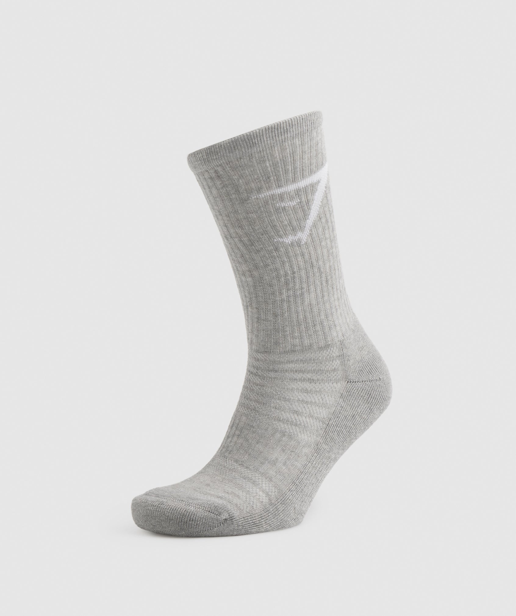 Crew Socks 3pk in White/Light Grey Marl/Black - view 4