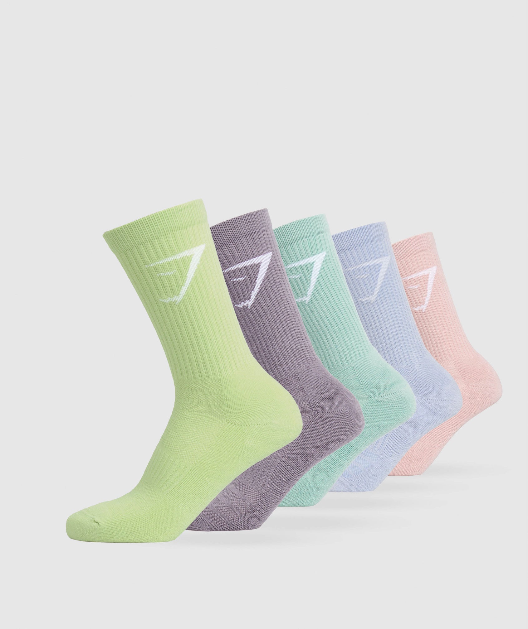 Crew Socks 5pk in Sage Green/Silver Lilac/Lido Green/Purple/Pink is out of stock