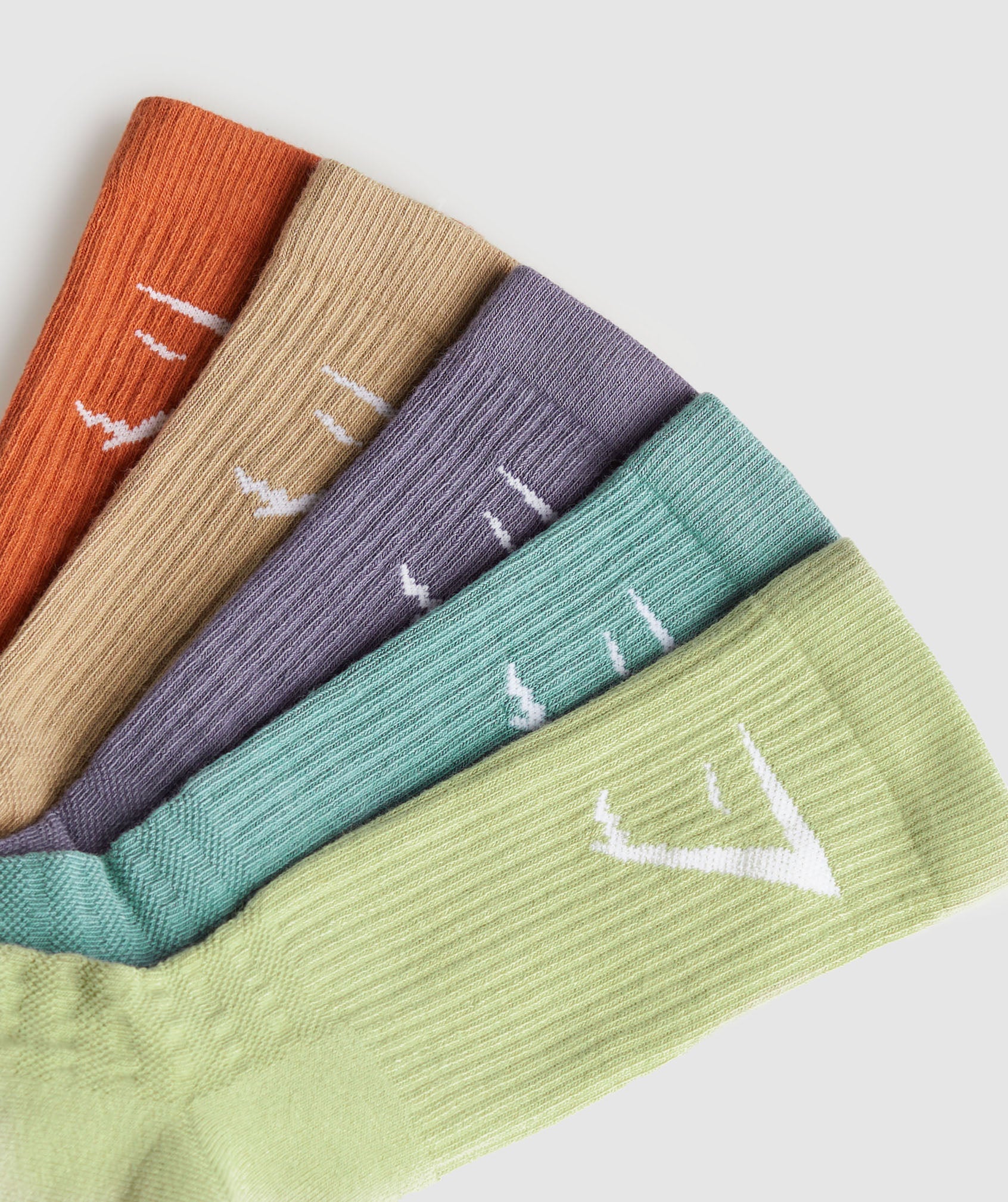 Crew Socks 5pk in Orange/Brown/Purple/Blue/Green - view 2