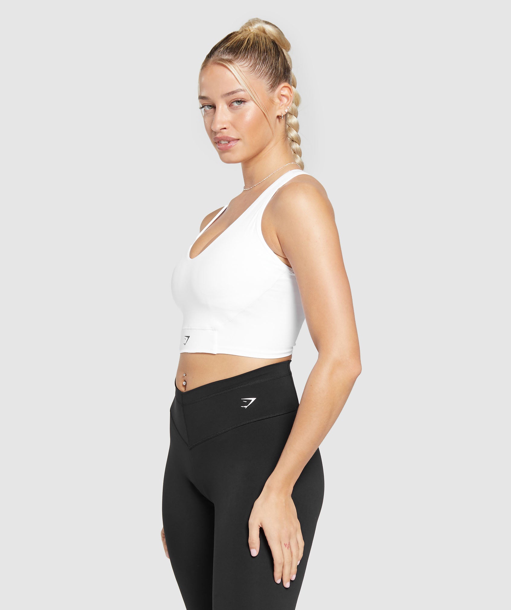 Gymshark Crop Mesh Tank - White