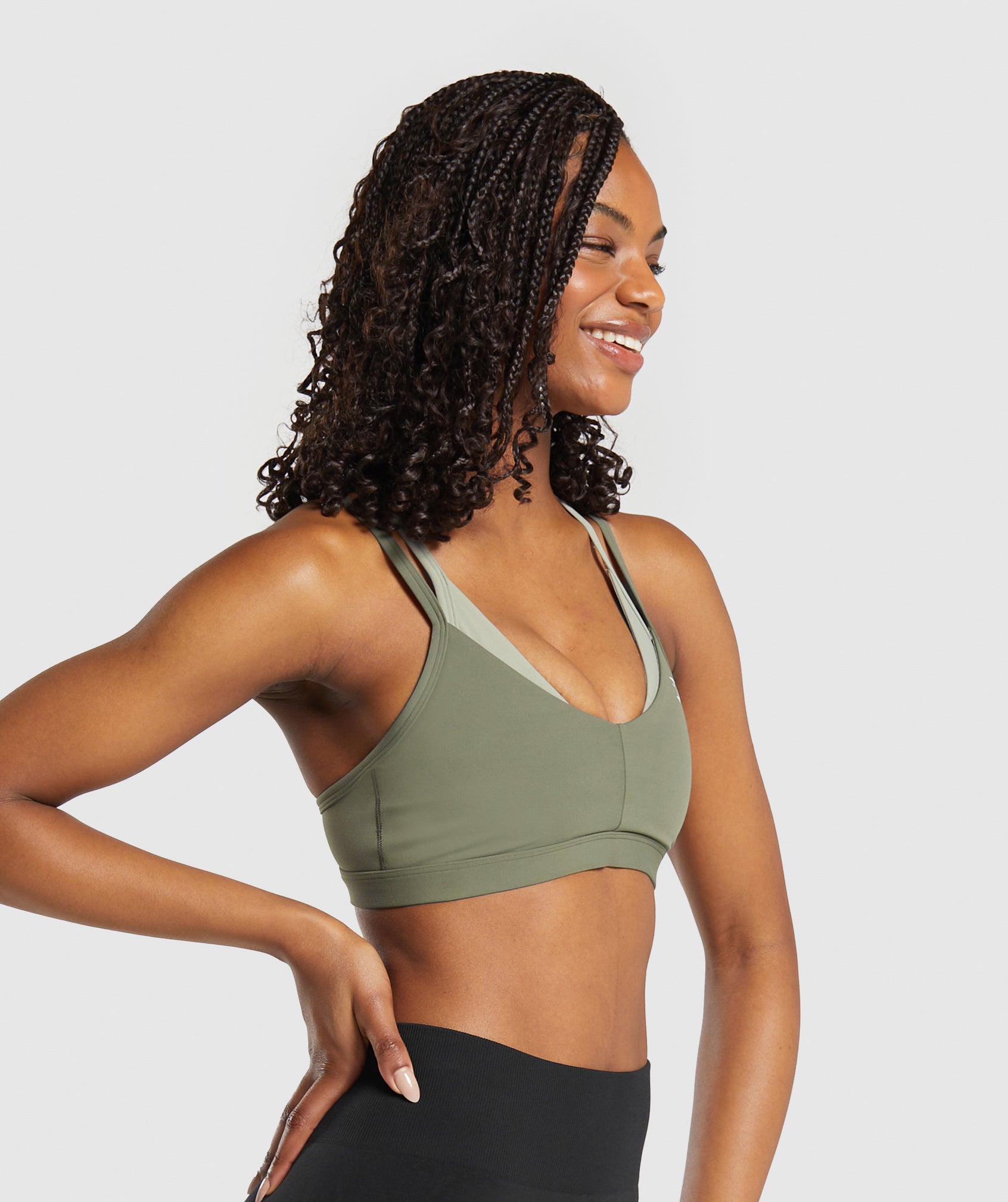 Double Up Sports Bra in Base Green/Chalk Green - view 3