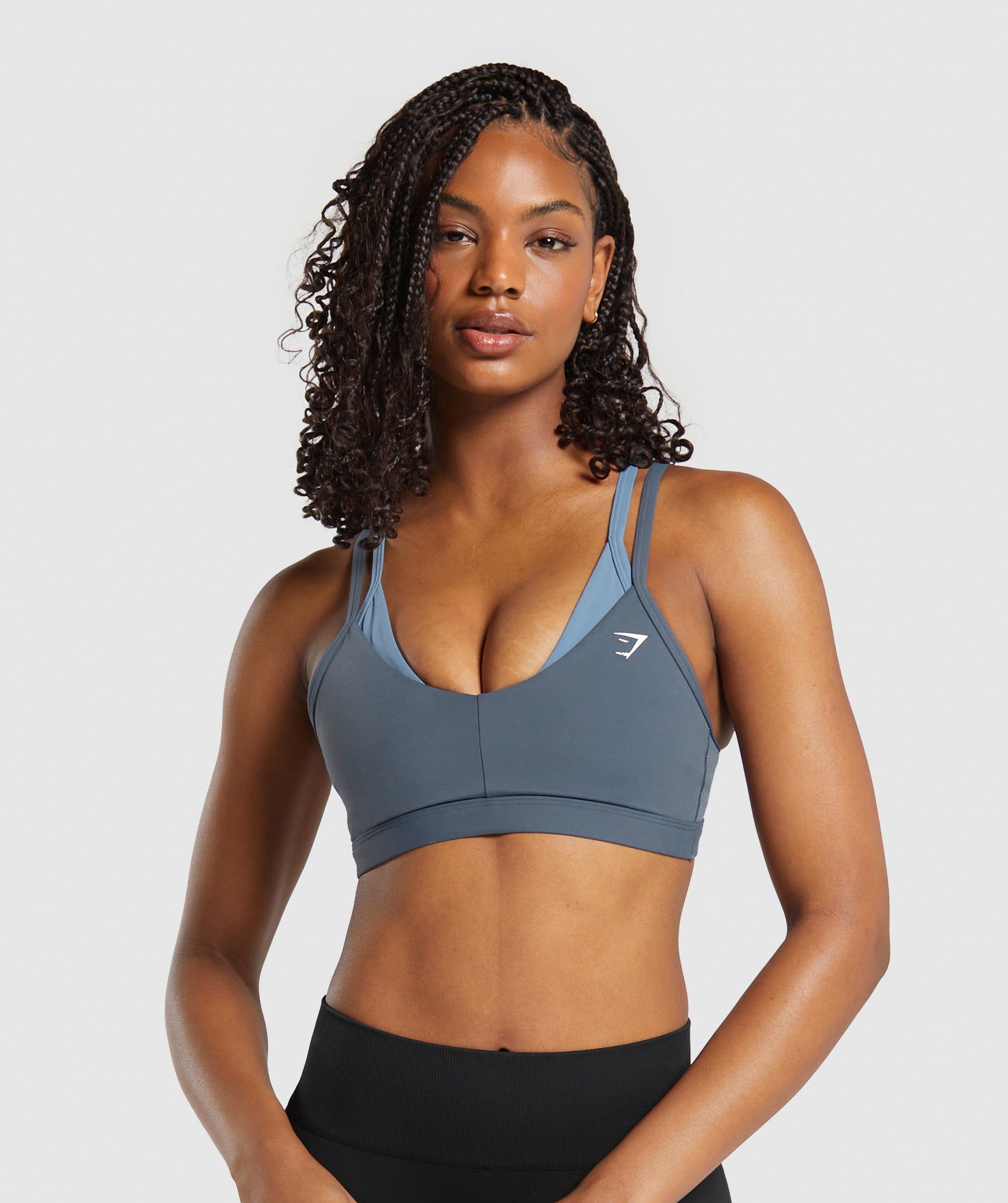 Double Up Sports Bra in Titanium Blue/Faded Blue