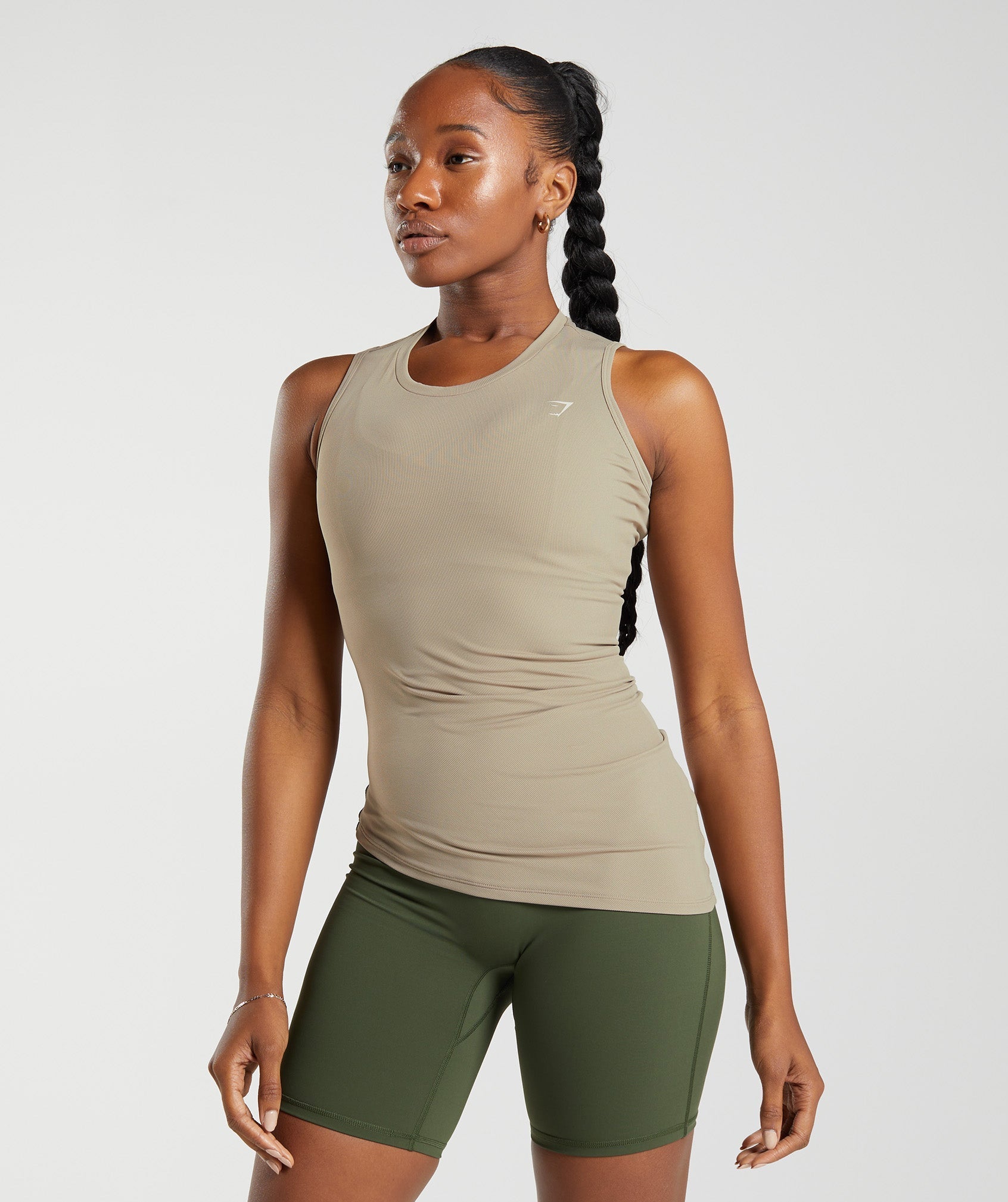 Elevate Asymmetric Tank in Cement Brown - view 1