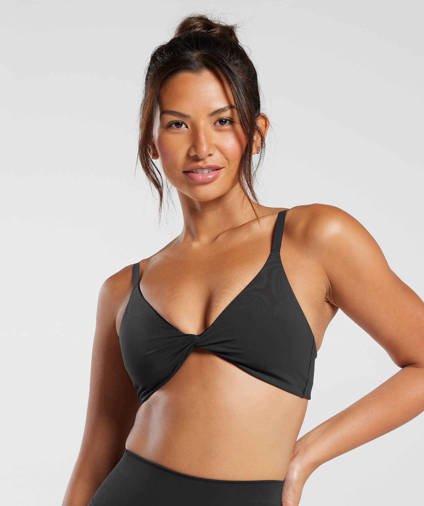 Elevate Twist Front Bralette in Black - view 1