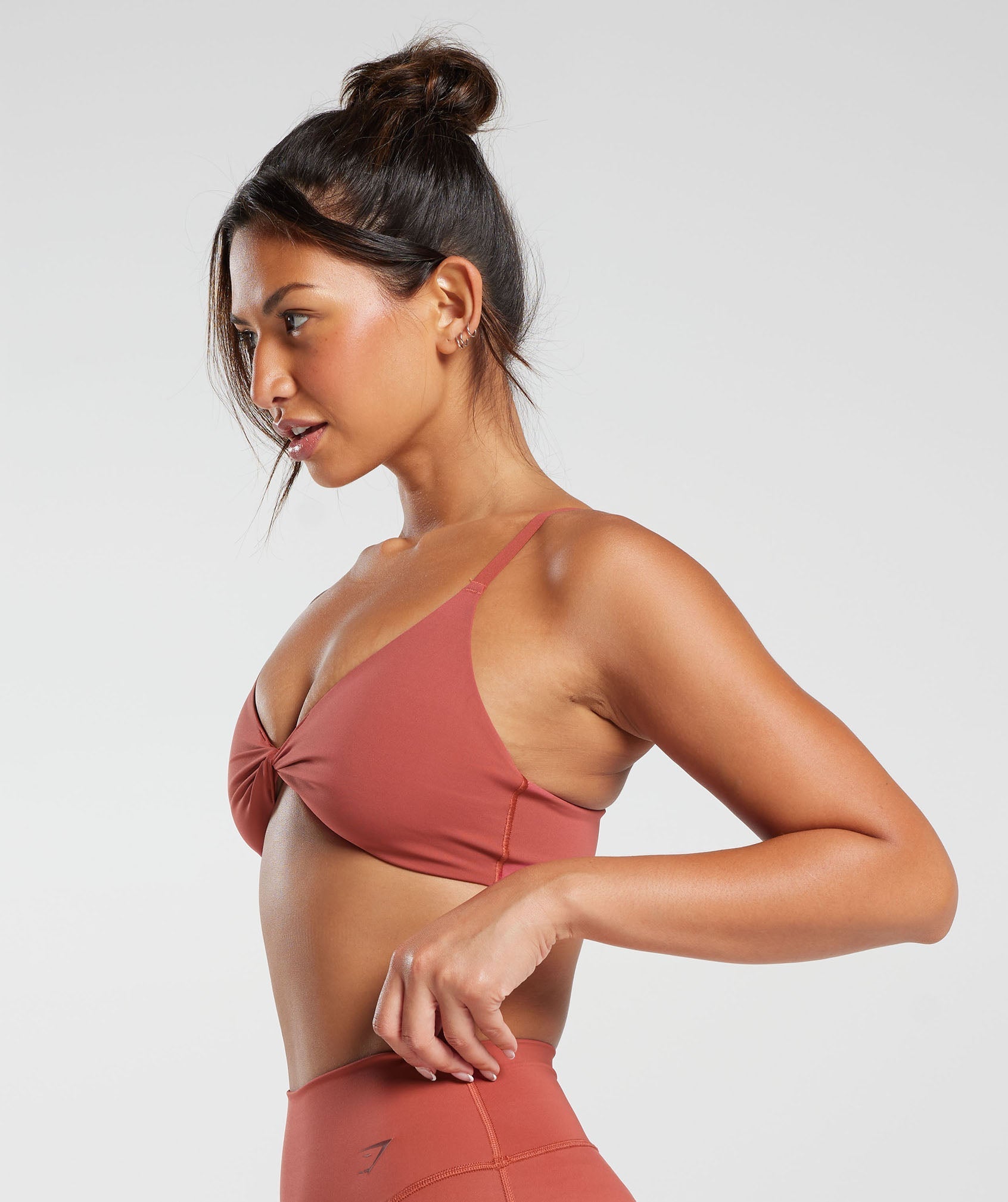 Elevate Twist Front Bralette in Rust Red - view 7