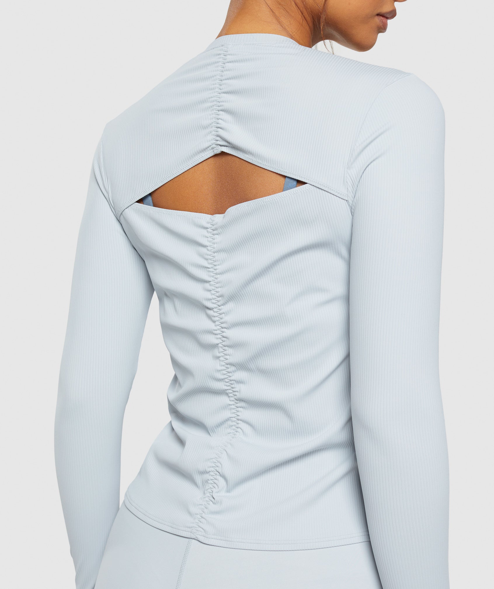 Elevate Long Sleeve Ruched Top in Fresh Blue - view 6