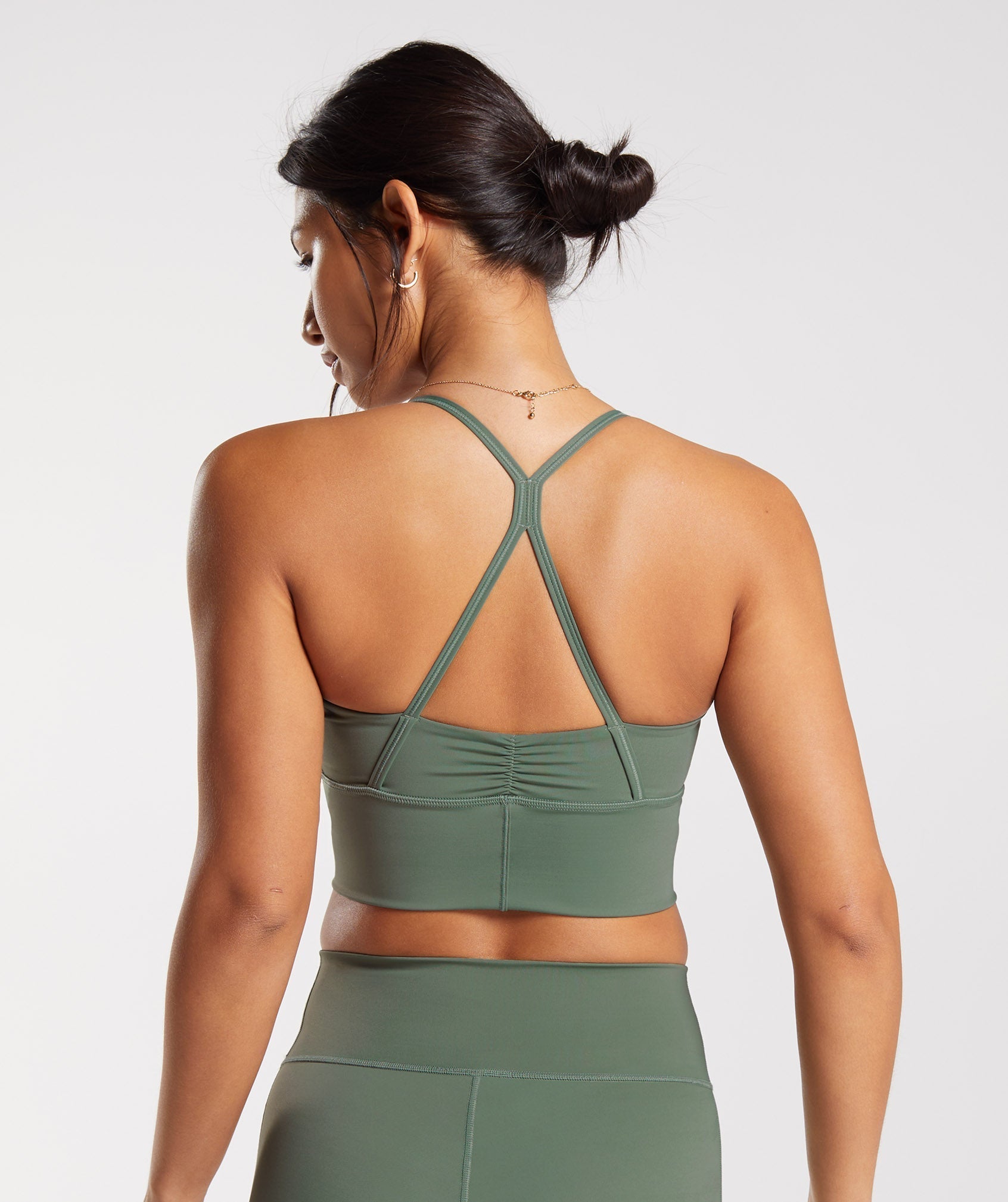 Gymshark Women's Jade Green Zip Up Training Medium Support Sports Bra Size  M