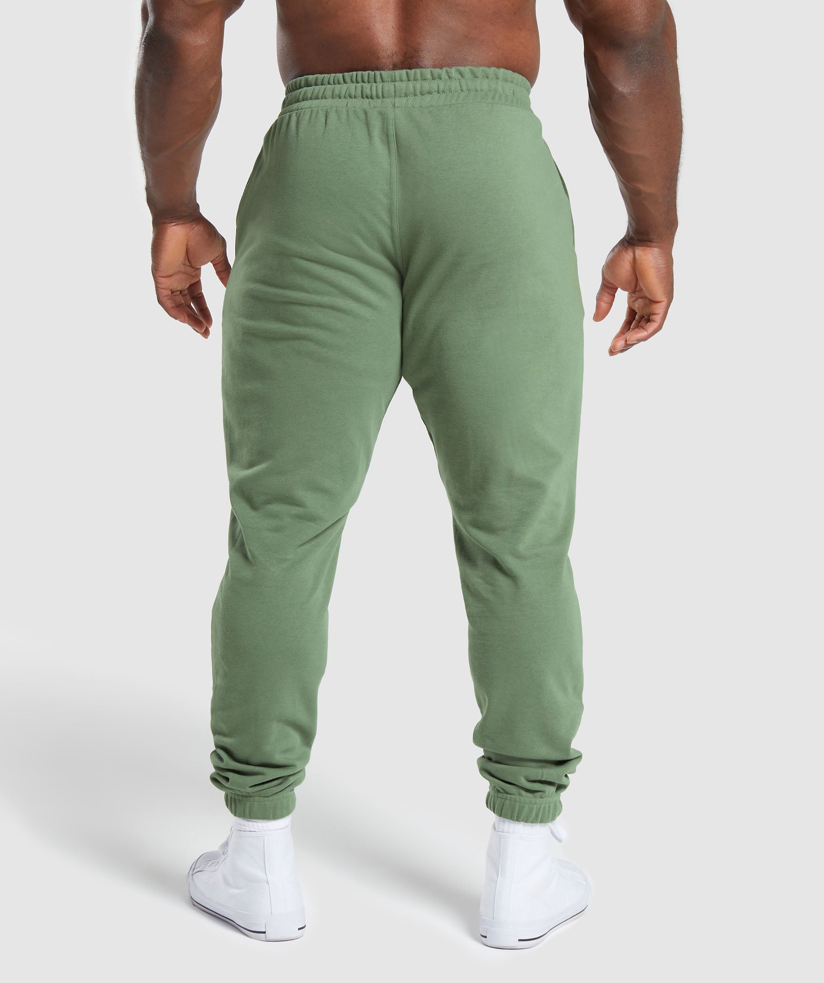 CO, Statement Ribbed Joggers- Olive, Gym Jogger Men