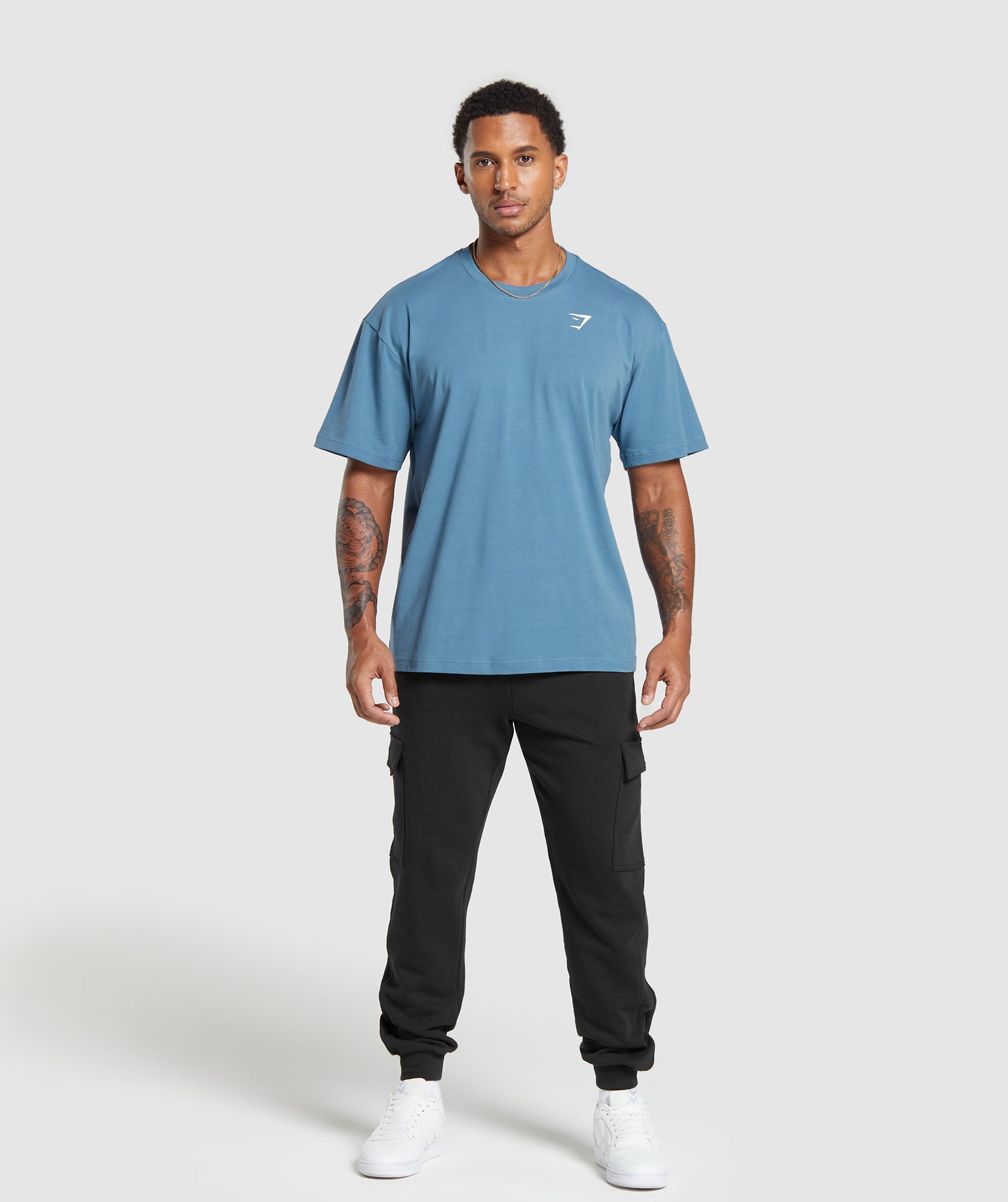 Gymshark Essential Oversized T-Shirt - Faded Blue